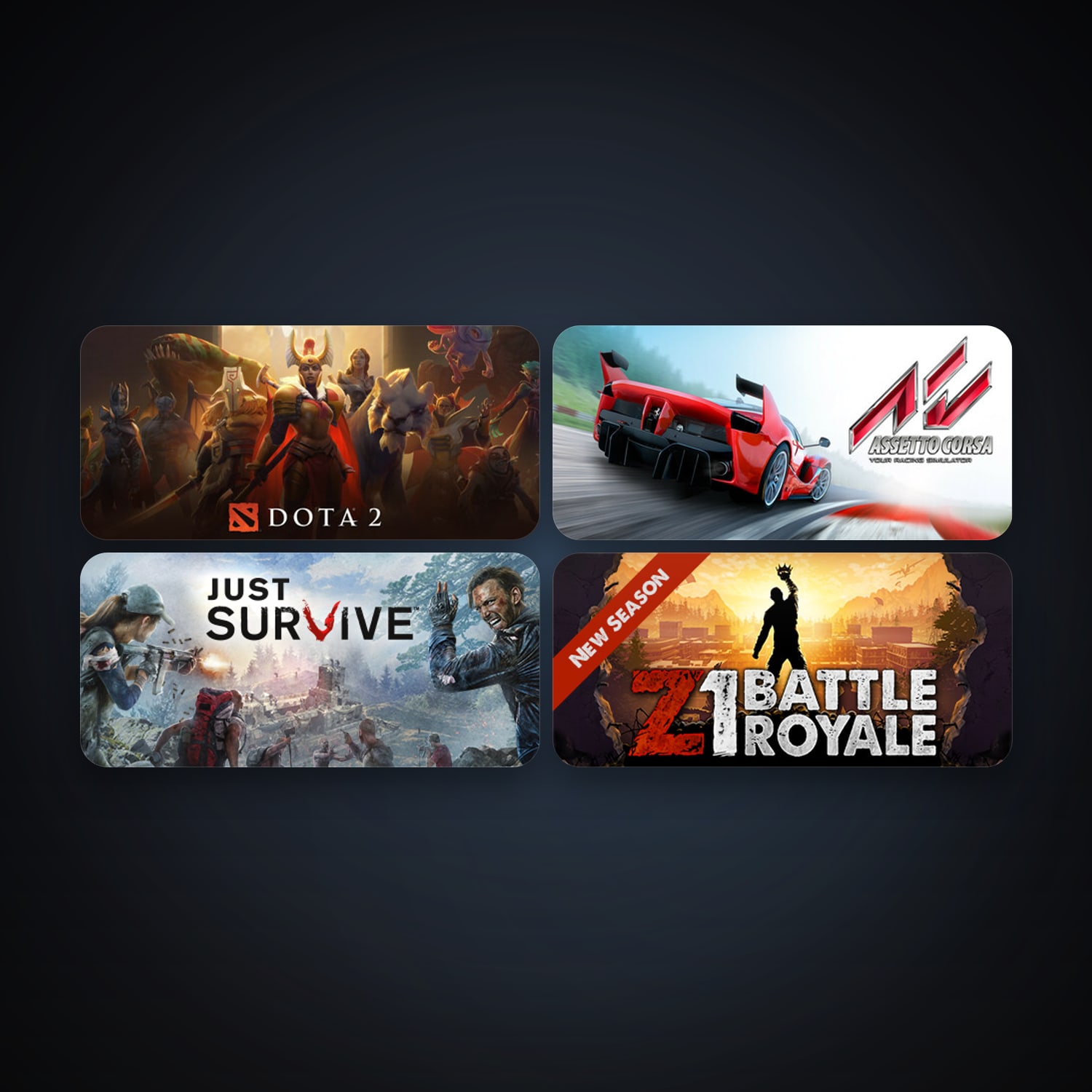 Dota 2 + Assetto Corsa, 8 games, clean — HabibiAccounts