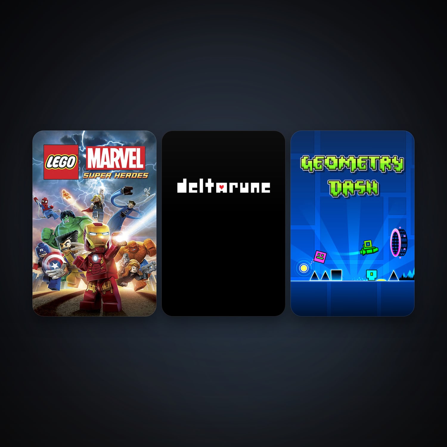 LEGO Marvel Super Heroes + Geometry Dash, 3 games, clean — HabibiAccounts