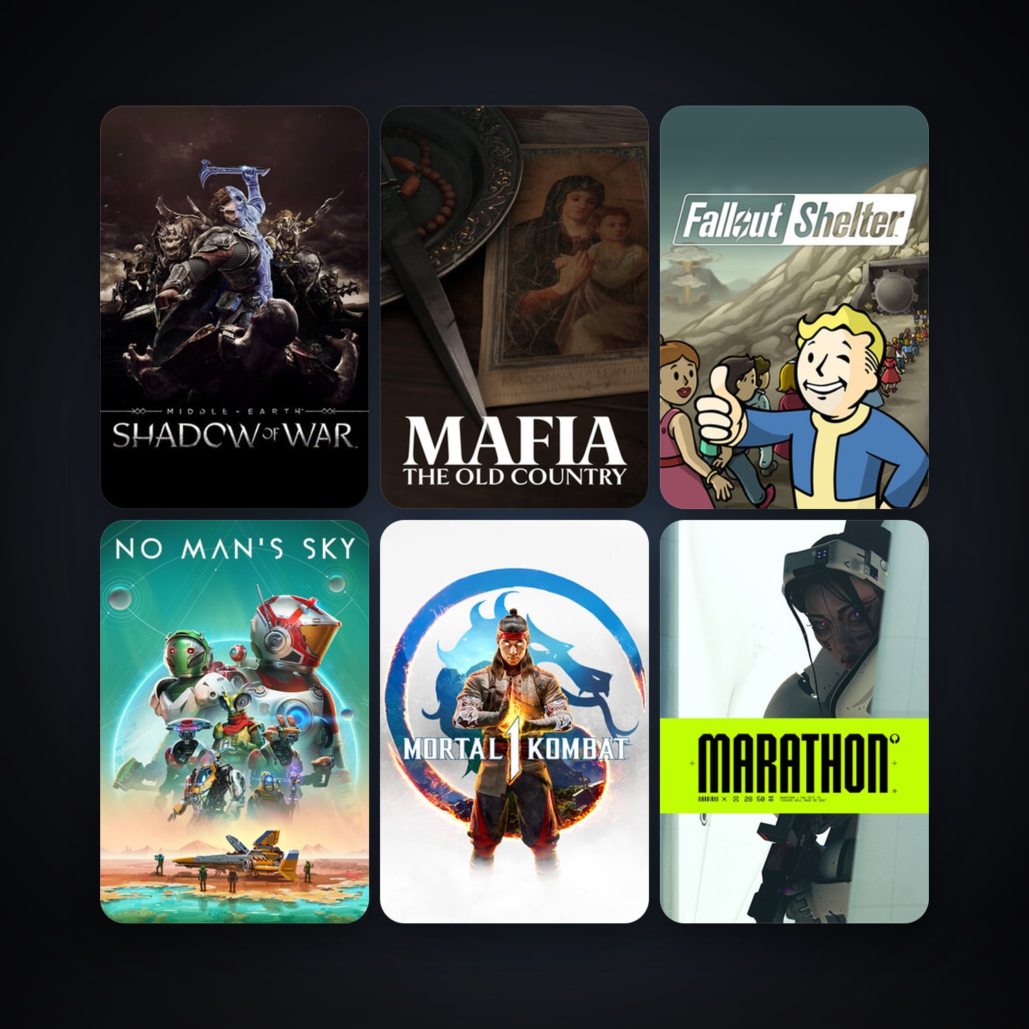 No Man's Sky + Middle-earth: Shadow of War, 13 games, clean — HabibiAccounts