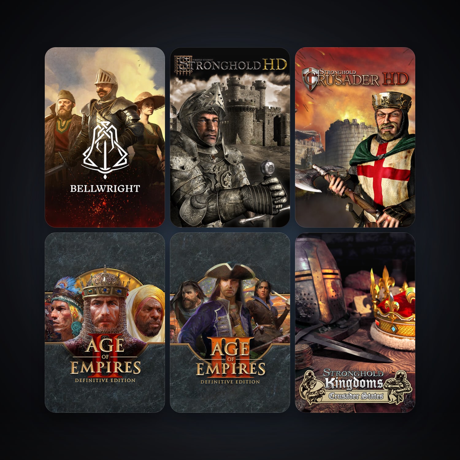 Stronghold HD + Stronghold Crusader HD, 67 games, Steam 12, clean — HabibiAccounts