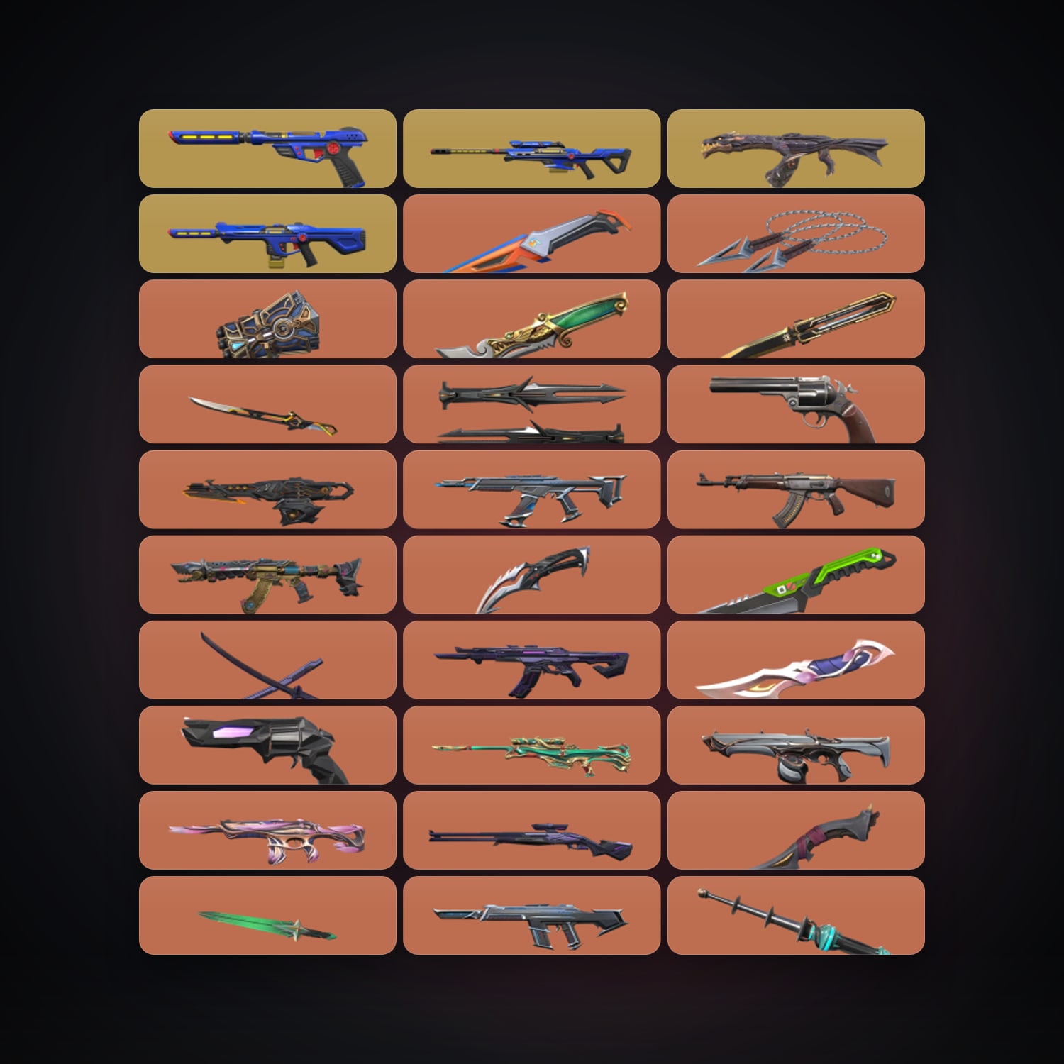 AP Gold 1 locker — 19 knives, 175 skins, lvl 210 — HabibiAccounts