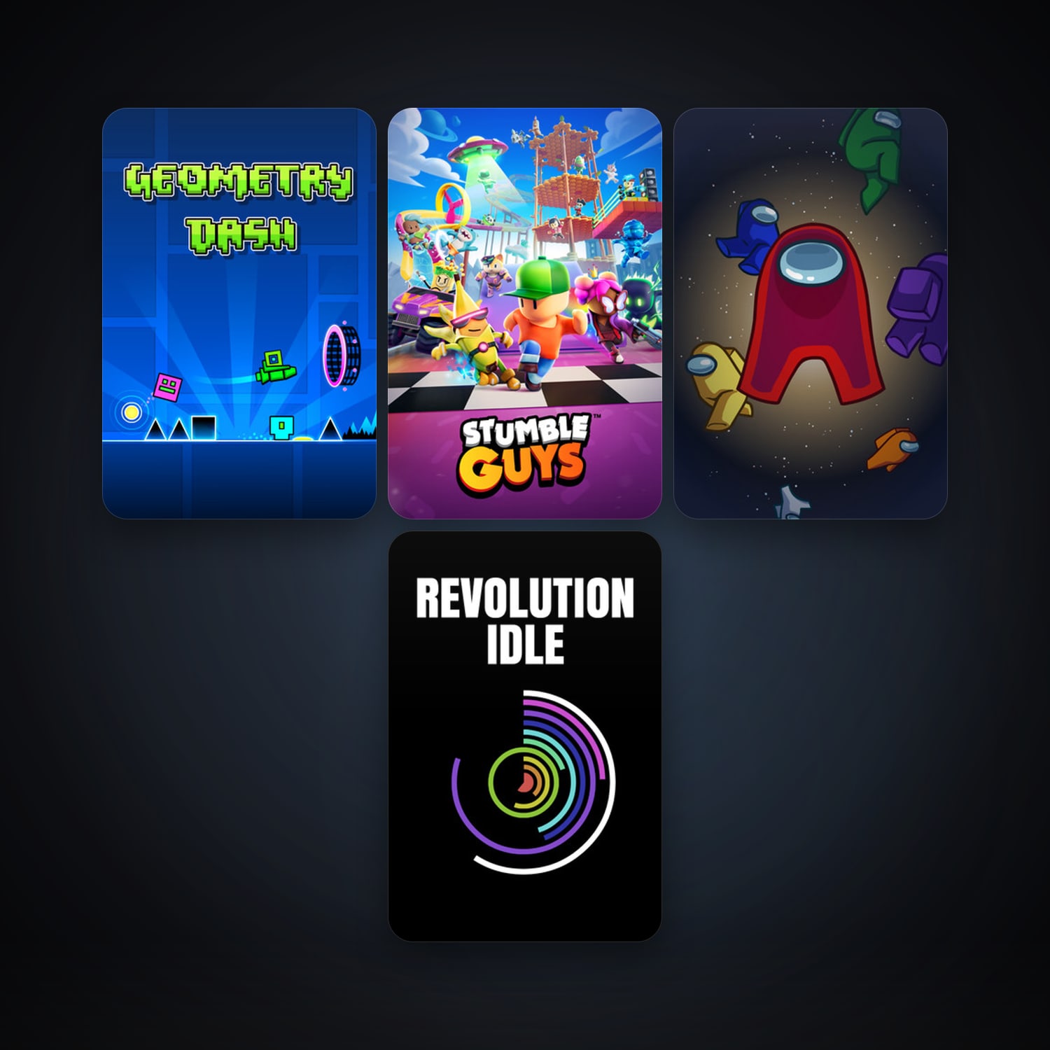 Geometry Dash + Among Us, 11 games, clean — HabibiAccounts