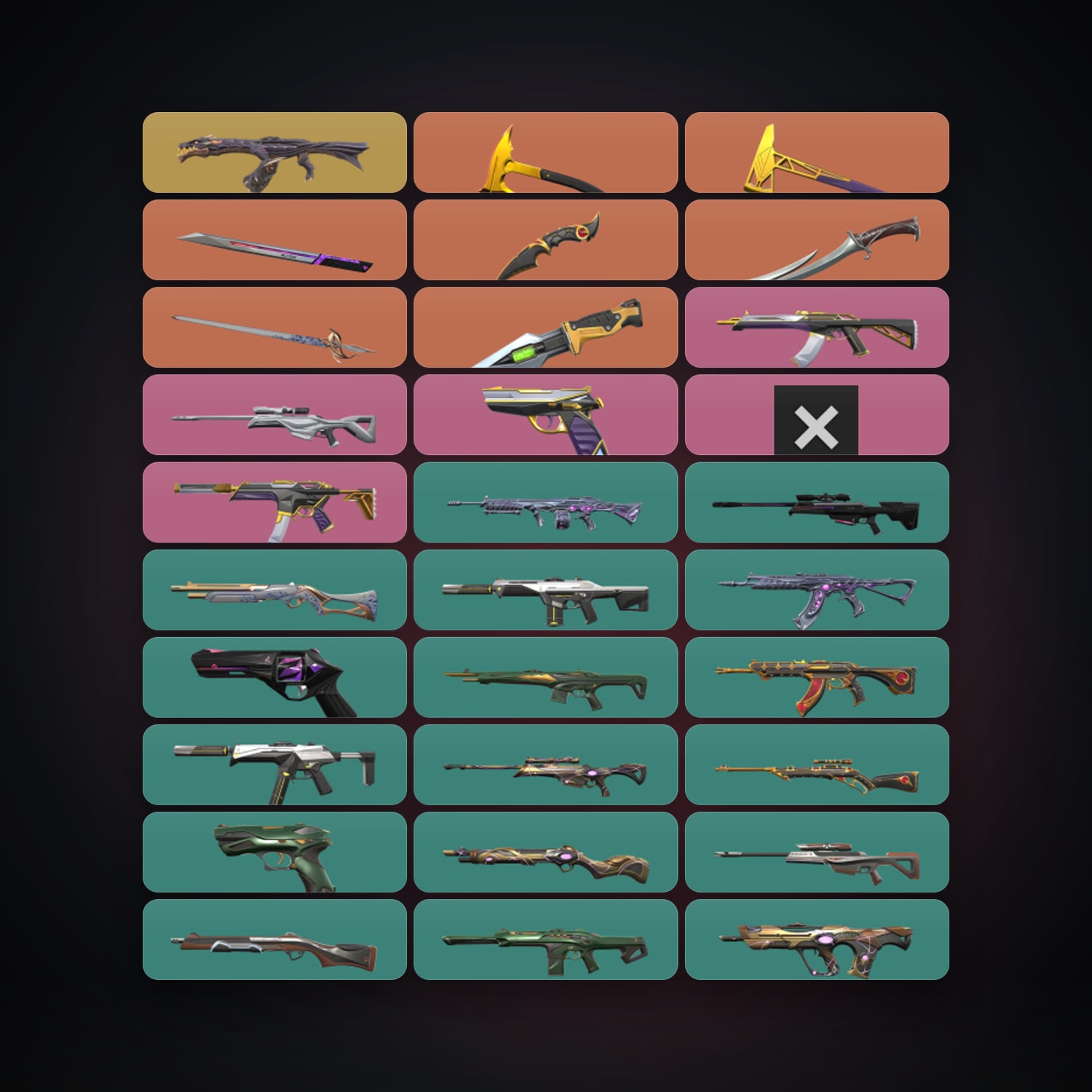BR Gold 1 locker — 7 knives, 131 skins, lvl 161 — HabibiAccounts