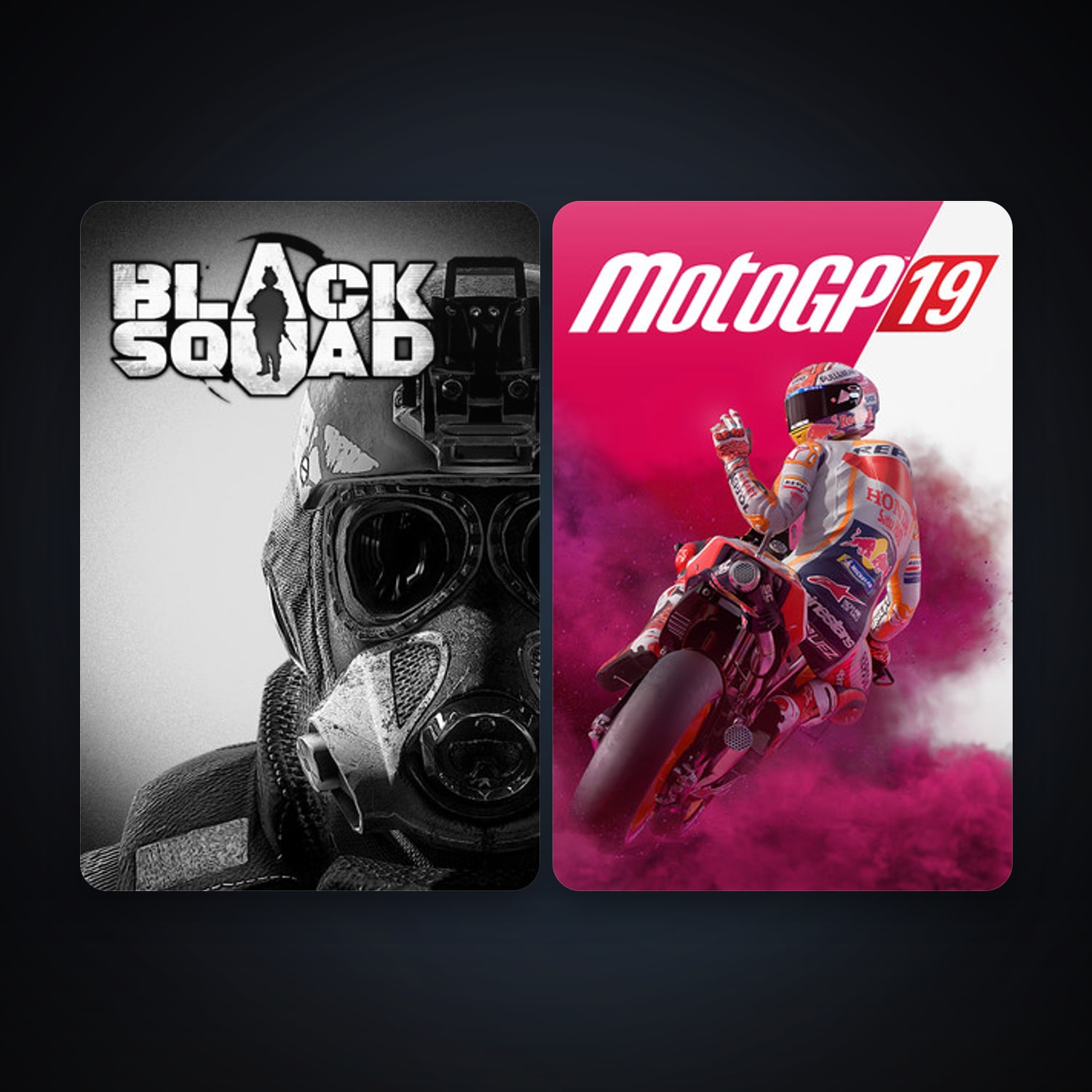 Black Squad + MotoGP19, 7 games, clean — HabibiAccounts