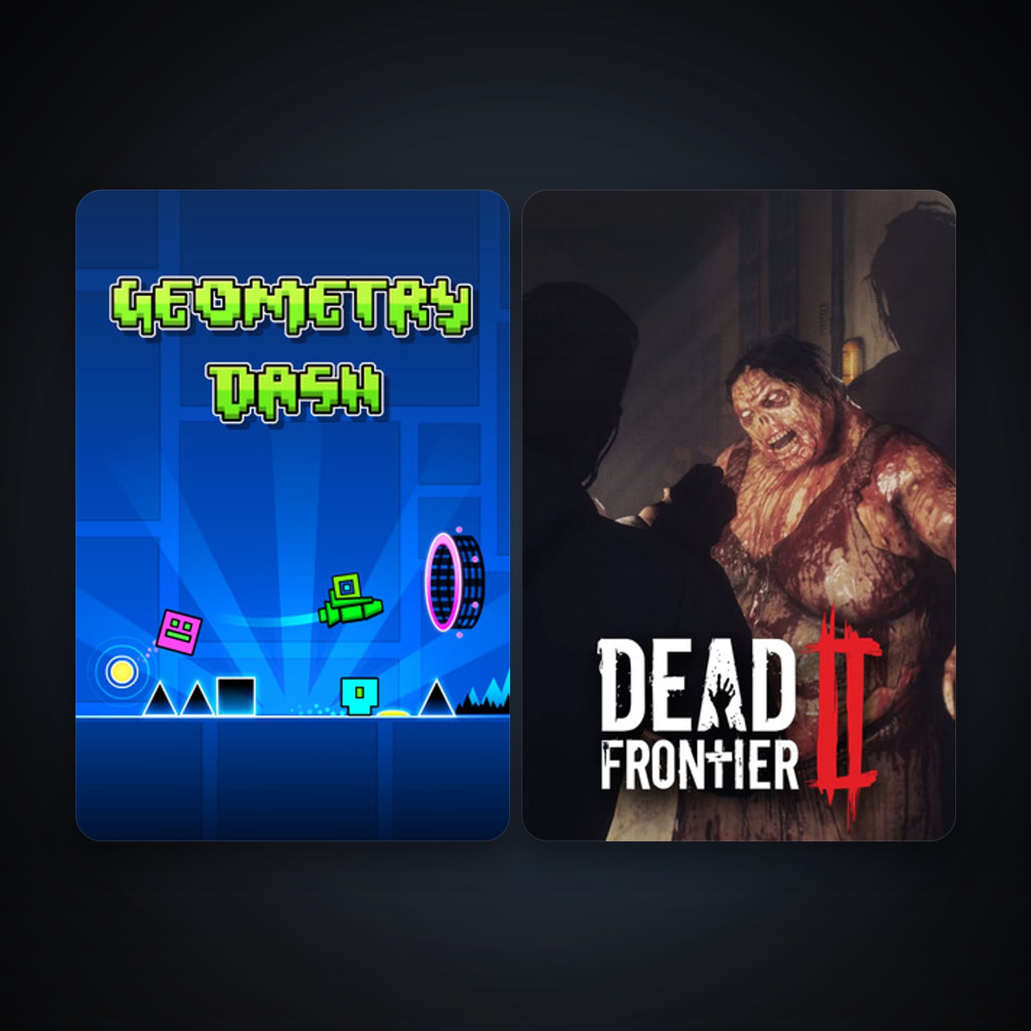 Geometry Dash + Dead Frontier 2, 7 games, clean — HabibiAccounts