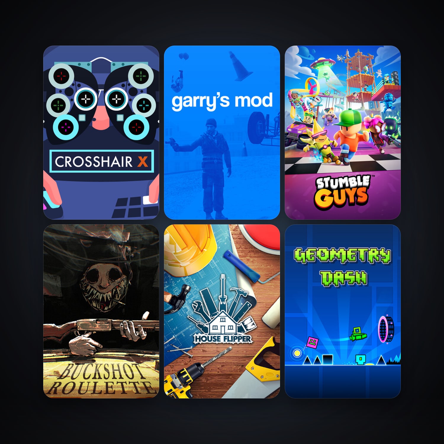 Garry's Mod + Geometry Dash, 109 games, clean — HabibiAccounts