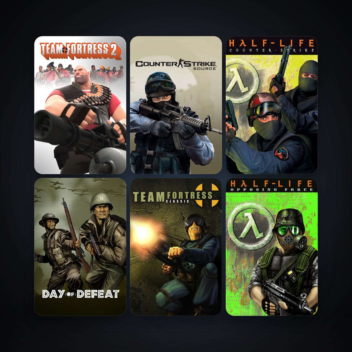 Counter-Strike + Team Fortress Classic, 13 games, Steam 11, clean — HabibiAccounts