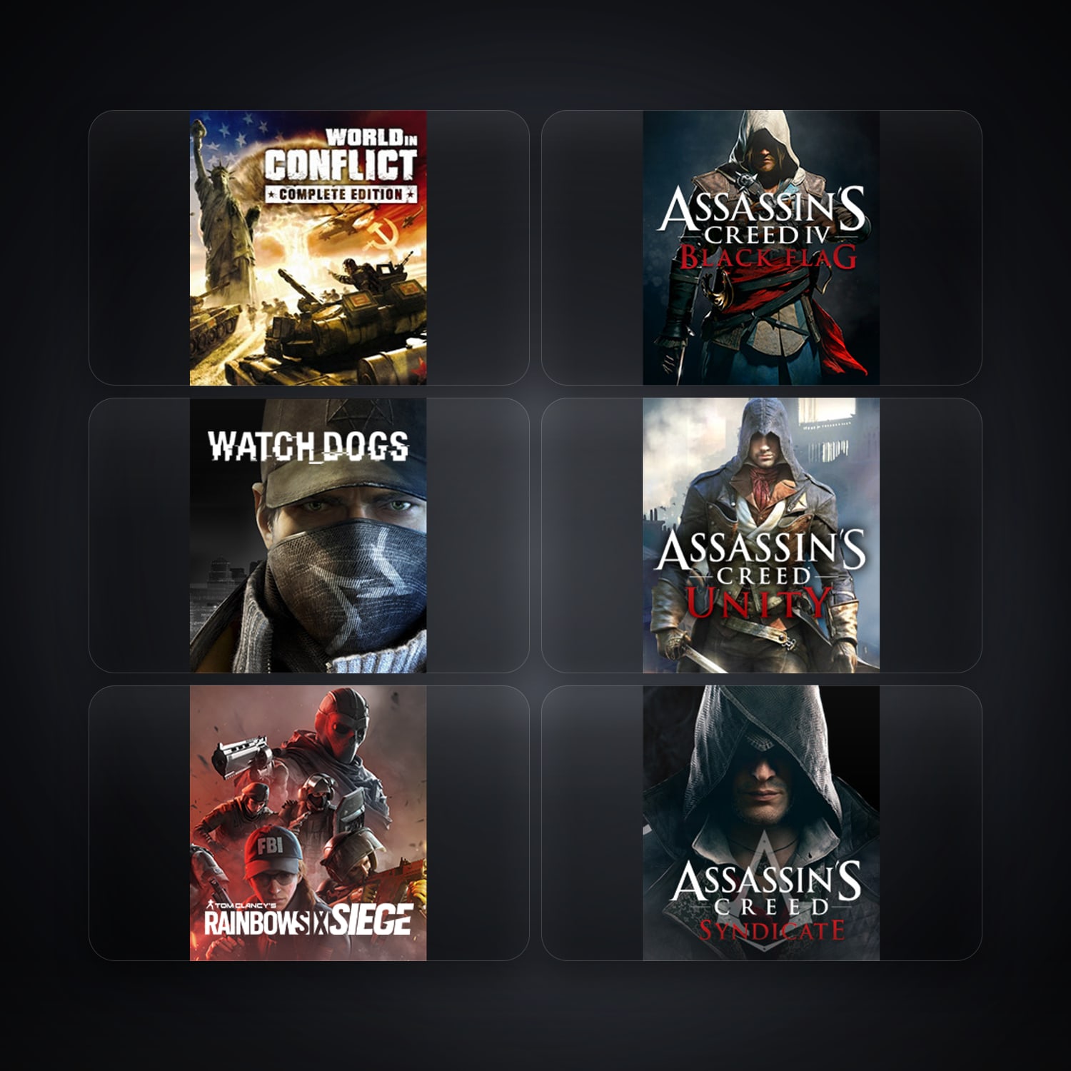 Ubisoft World In Conflict + Assassin’s Creed IV Black Flag — TR — 8 games — HabibiAccounts