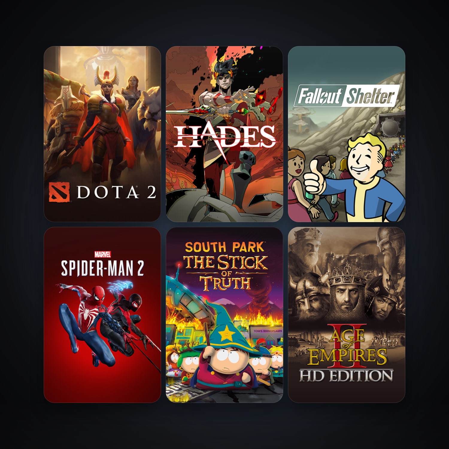 Dota 2 + South Park: The Stick of Truth, 12 games, clean — HabibiAccounts