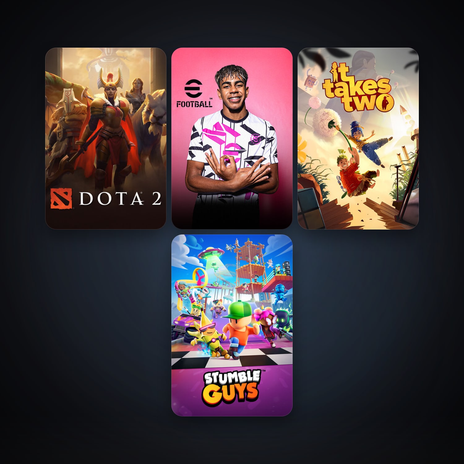 Dota 2 + It Takes Two, 8 games, clean — HabibiAccounts