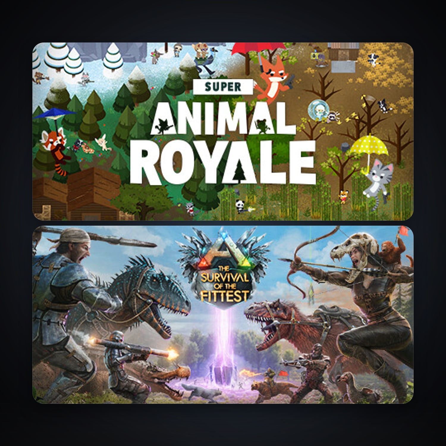 ARK: The Survival Of The Fittest + Super Animal Royale, 5 games, clean — HabibiAccounts