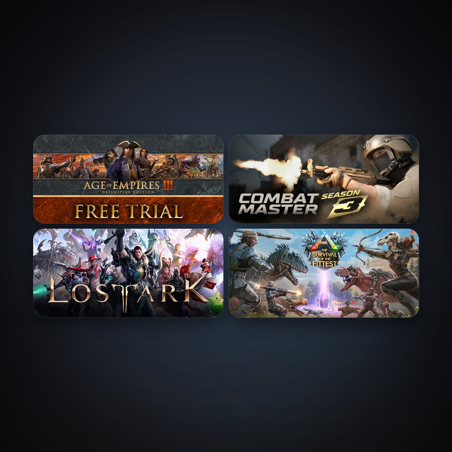 ARK: The Survival Of The Fittest + Age of Empires III: Definitive Edition, 6 games, clean — HabibiAccounts