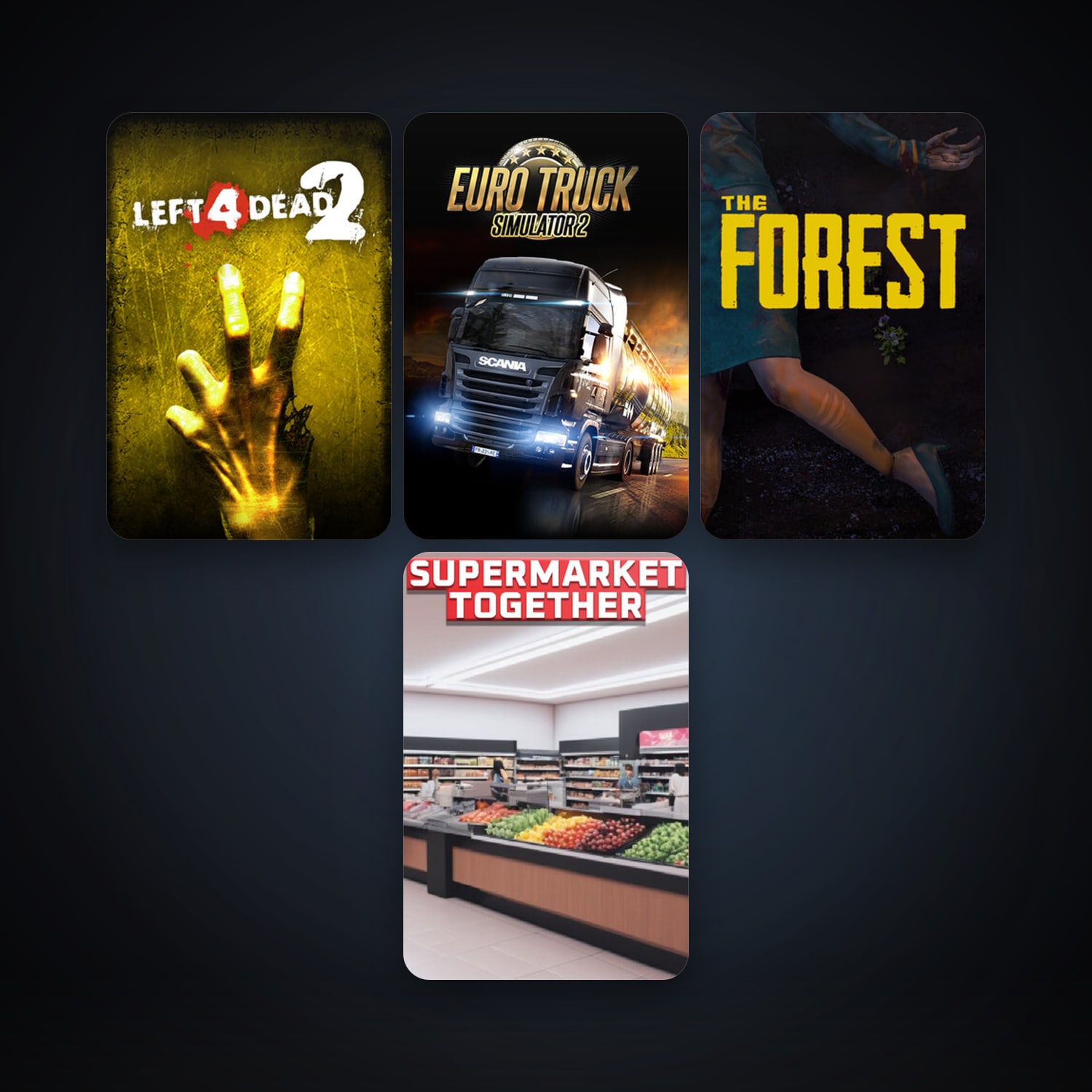 Left 4 Dead 2 + Euro Truck Simulator 2, 9 games, clean — HabibiAccounts
