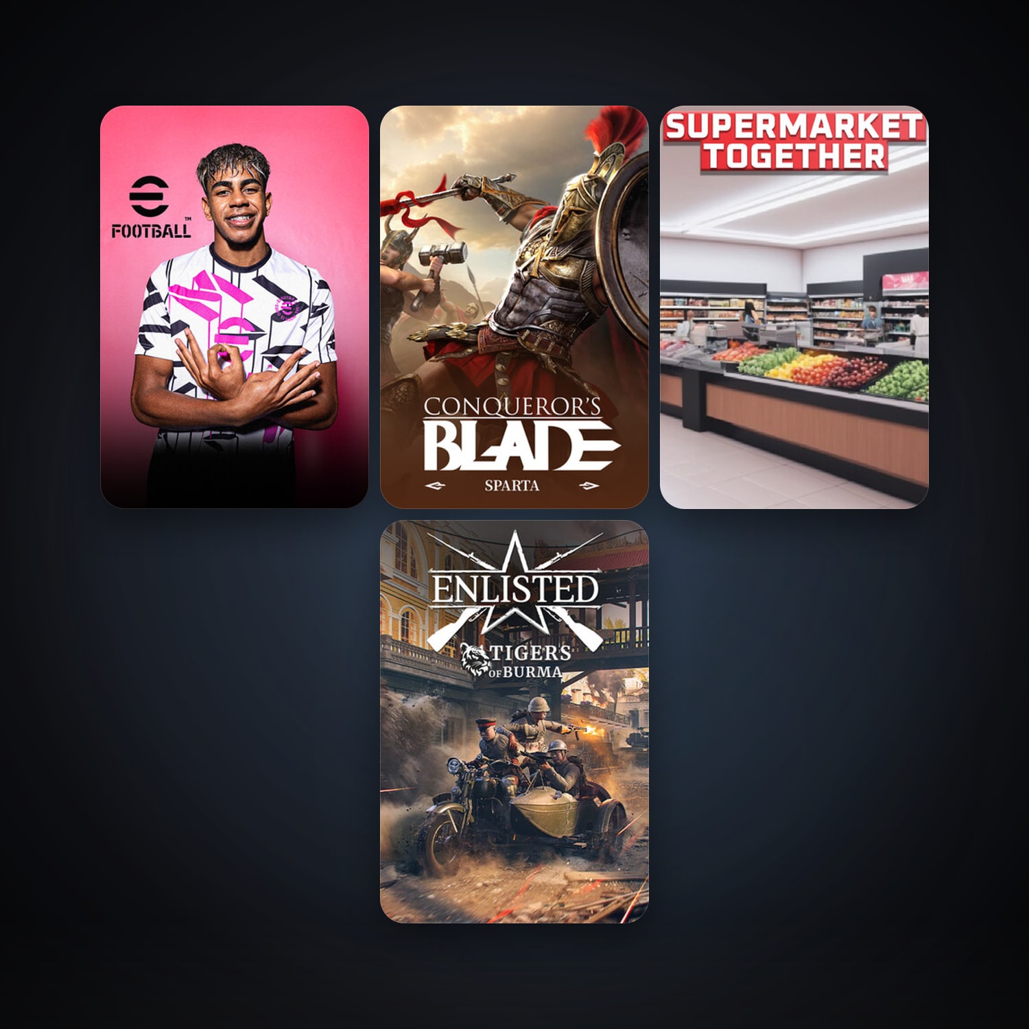 Conqueror's Blade (2020) + eFootball 2024, 10 games, clean — HabibiAccounts