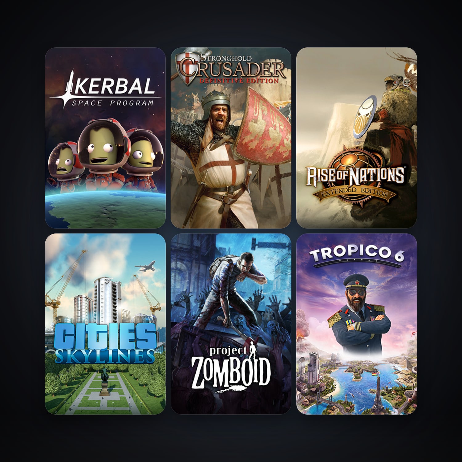 Stronghold HD + Project Zomboid, 10 games, clean — HabibiAccounts