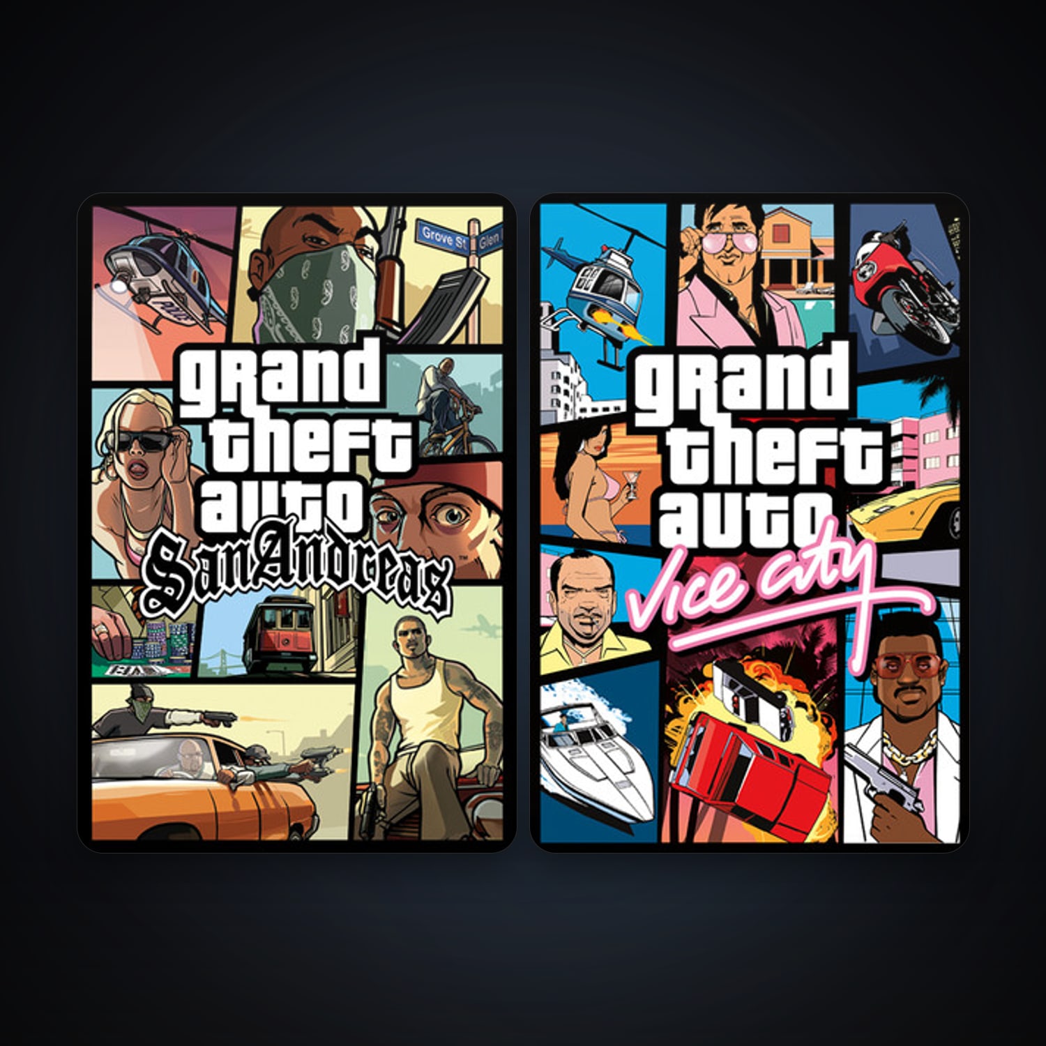 Grand Theft Auto: Vice City + Grand Theft Auto: San Andreas, 4 games, clean — HabibiAccounts