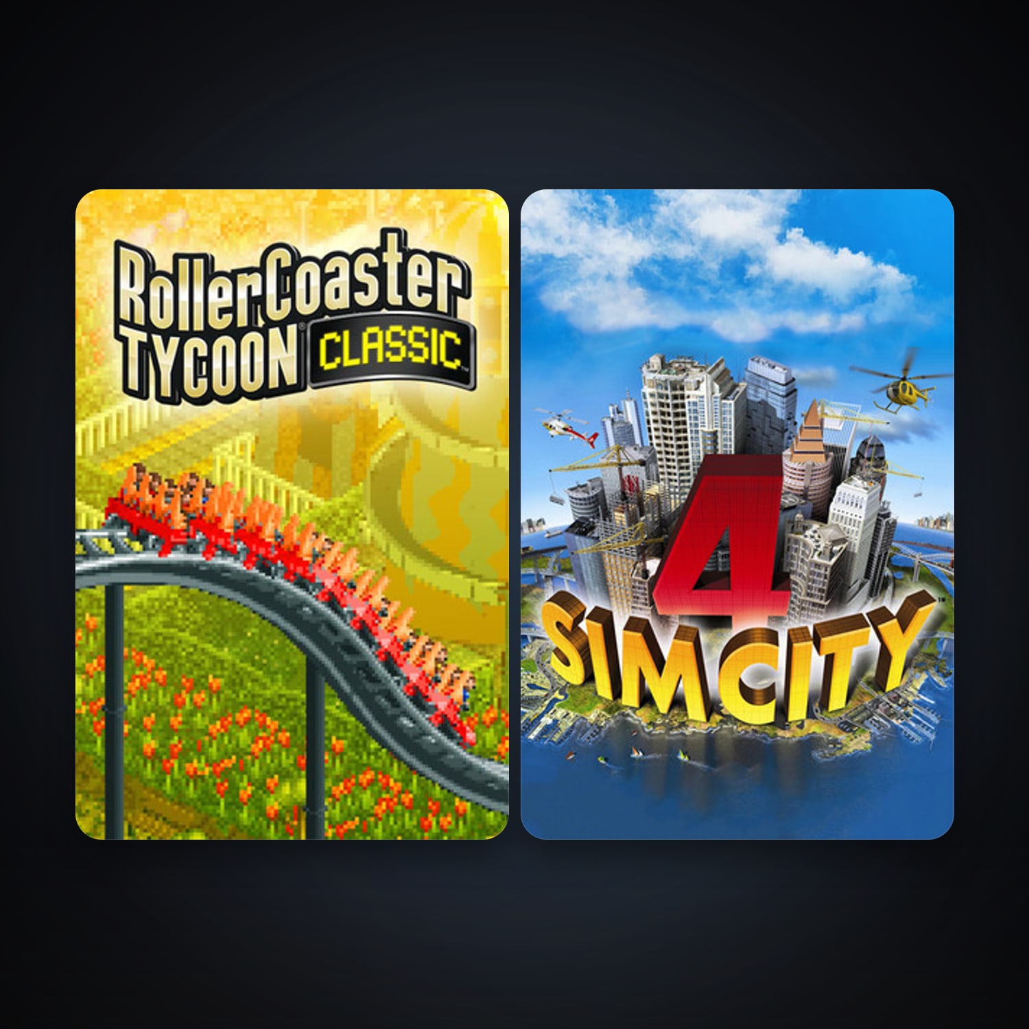SimCity 4 Deluxe Edition + RollerCoaster Tycoon Classic, 2 games, clean — HabibiAccounts