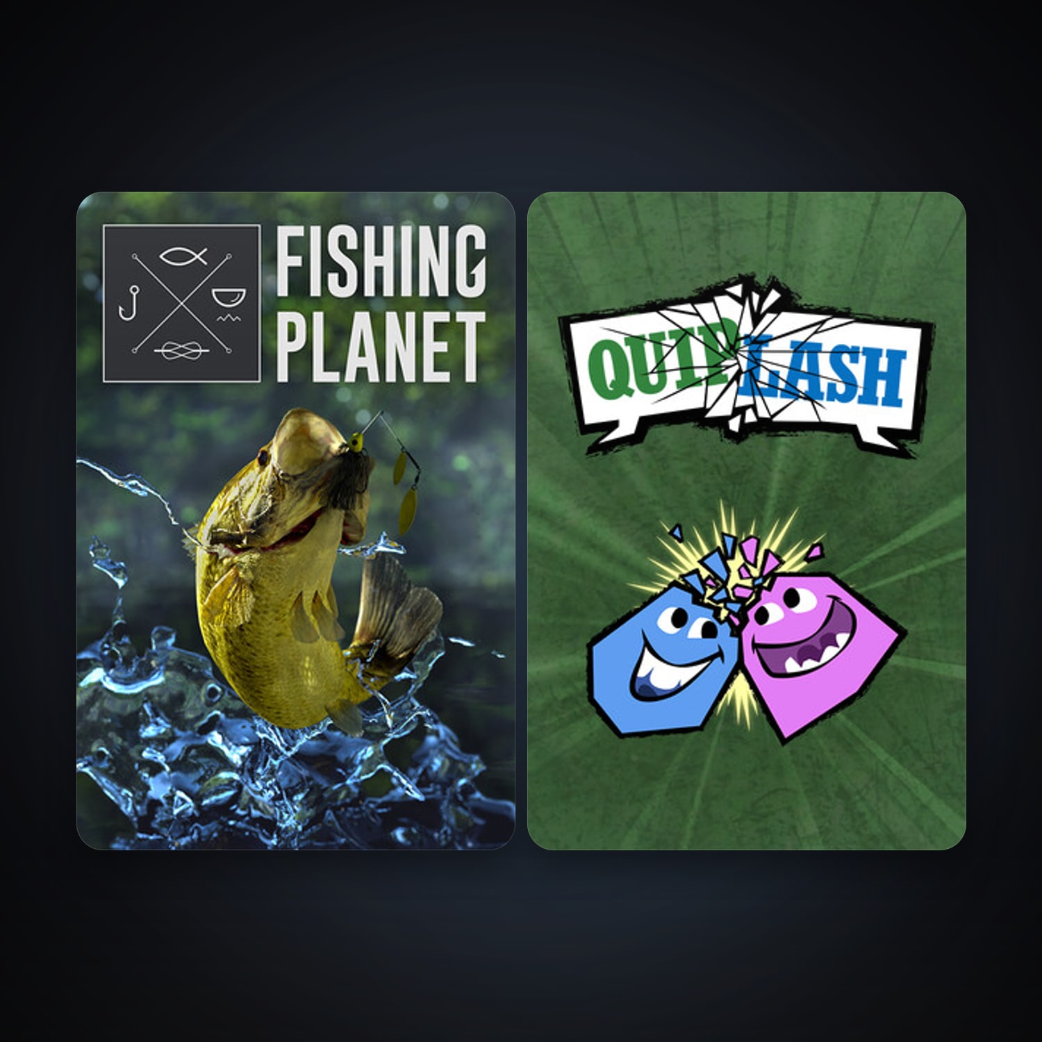 Quiplash + Fishing Planet, 5 games, clean — HabibiAccounts