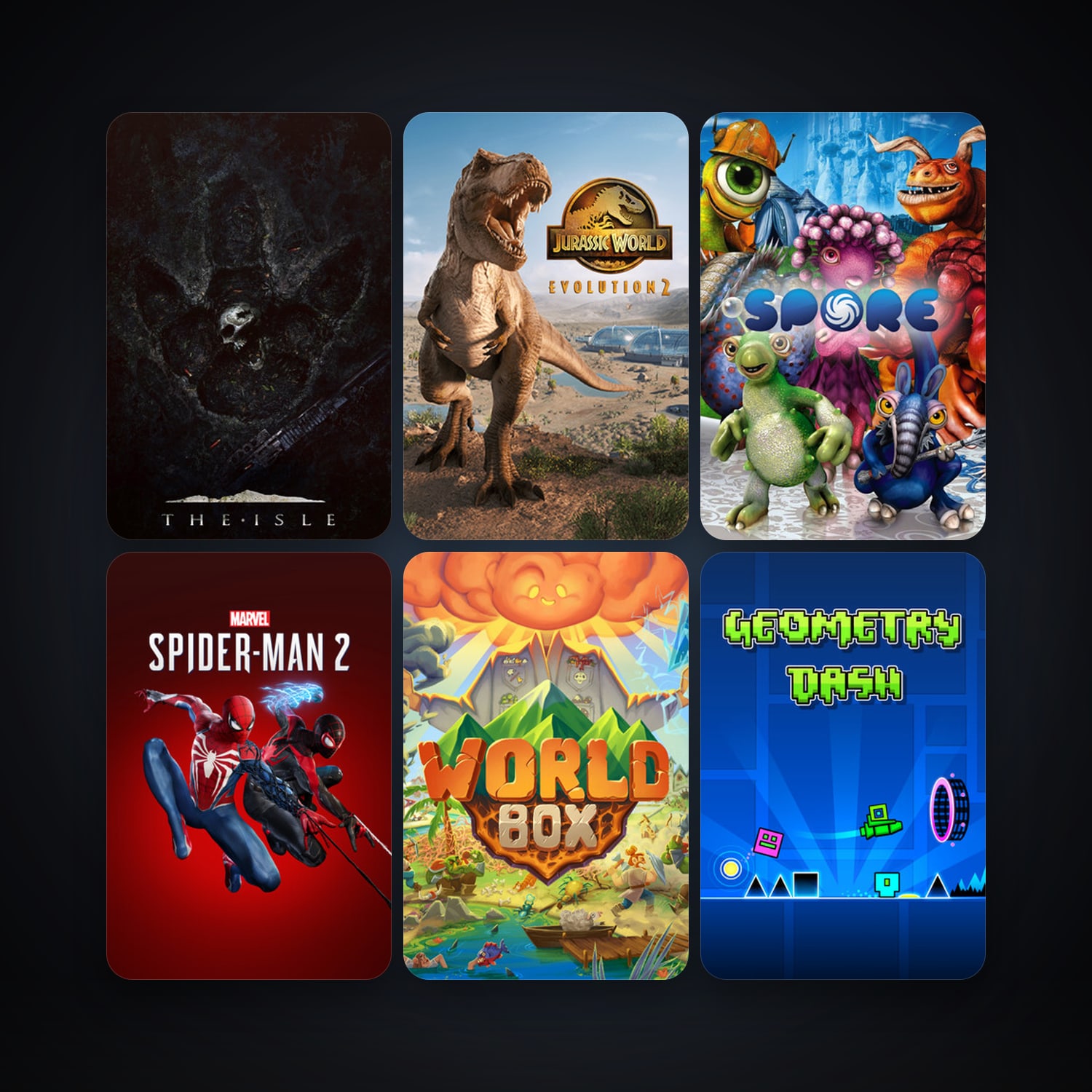 SPORE + Geometry Dash, 15 games, clean — HabibiAccounts