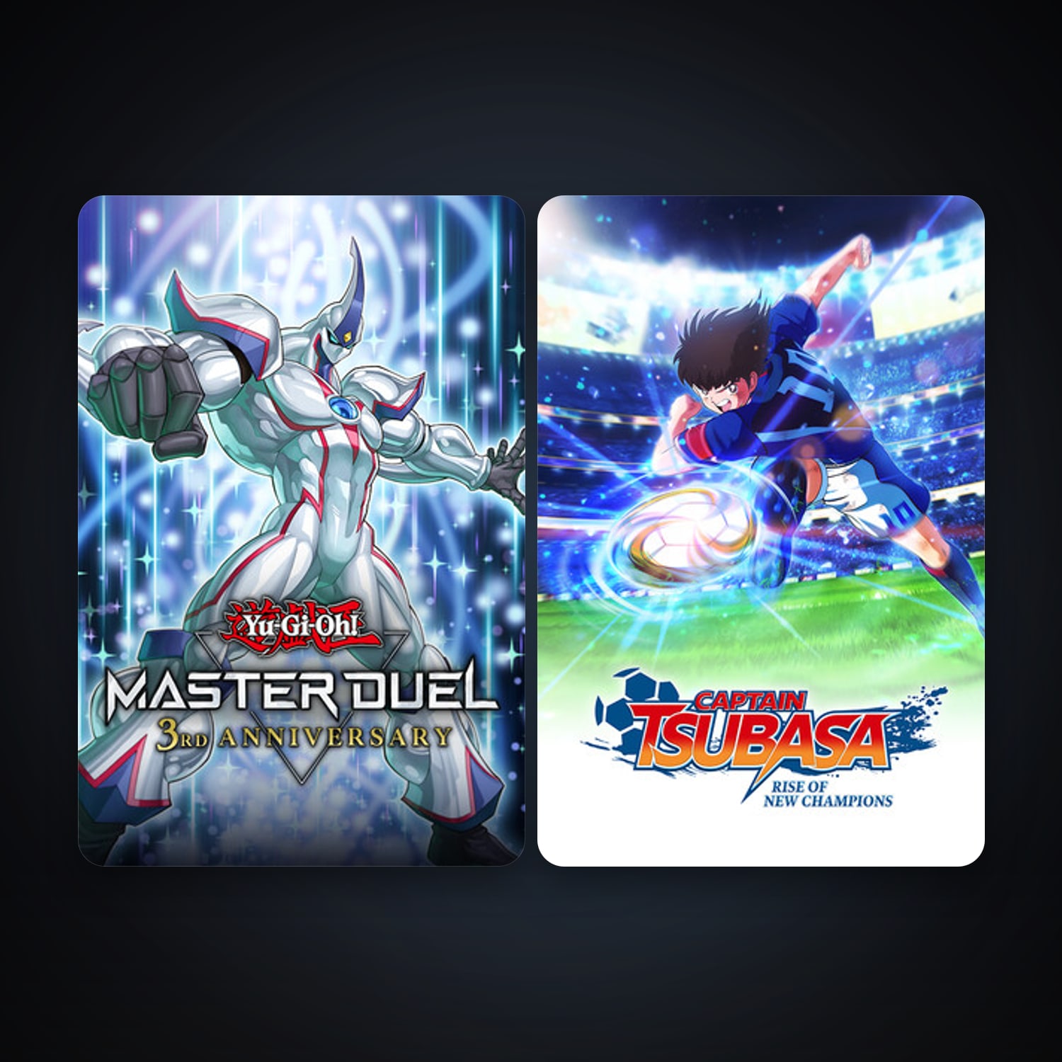 Captain Tsubasa: Rise of New Champions + Yu-Gi-Oh! Master Duel, 2 games, clean — HabibiAccounts