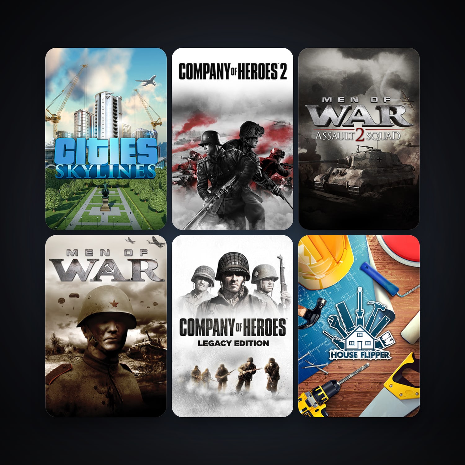 Company of Heroes + Men of War, 14 games, clean — HabibiAccounts