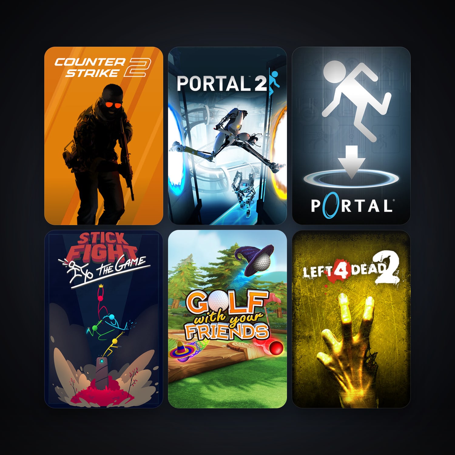 Portal + Left 4 Dead 2, 10 games, clean — HabibiAccounts
