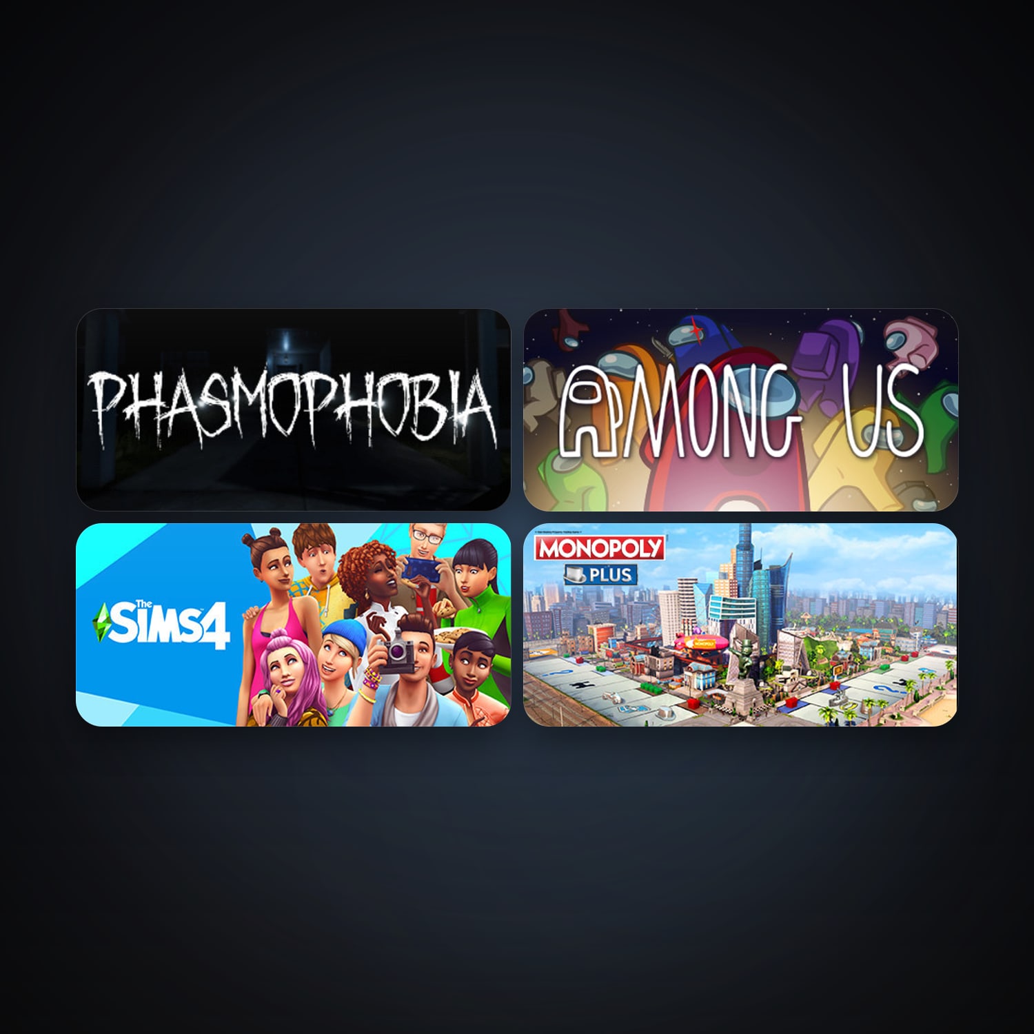MONOPOLY PLUS + Phasmophobia, 5 games, clean — HabibiAccounts