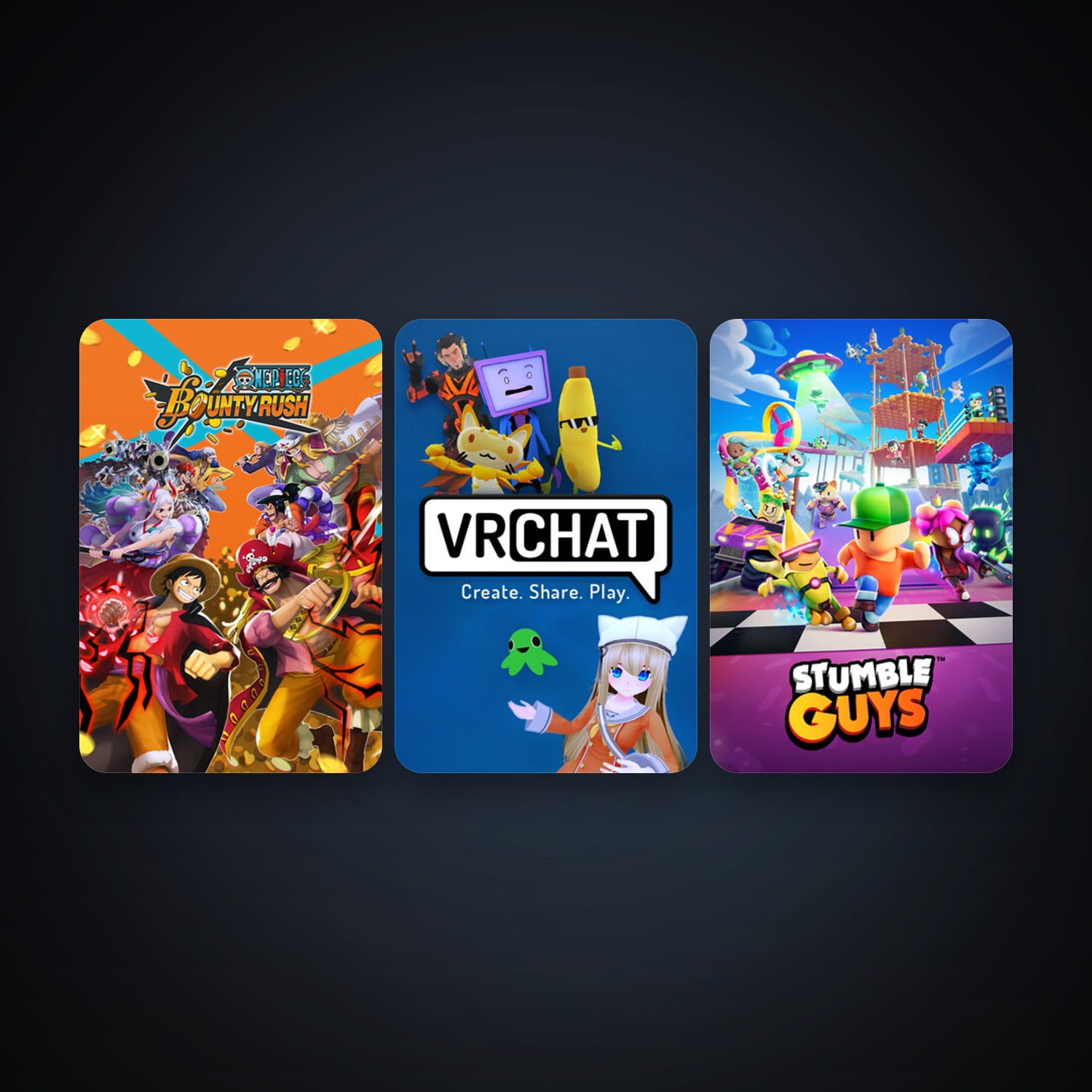 VRChat + Stumble Guys, 7 games, clean — HabibiAccounts