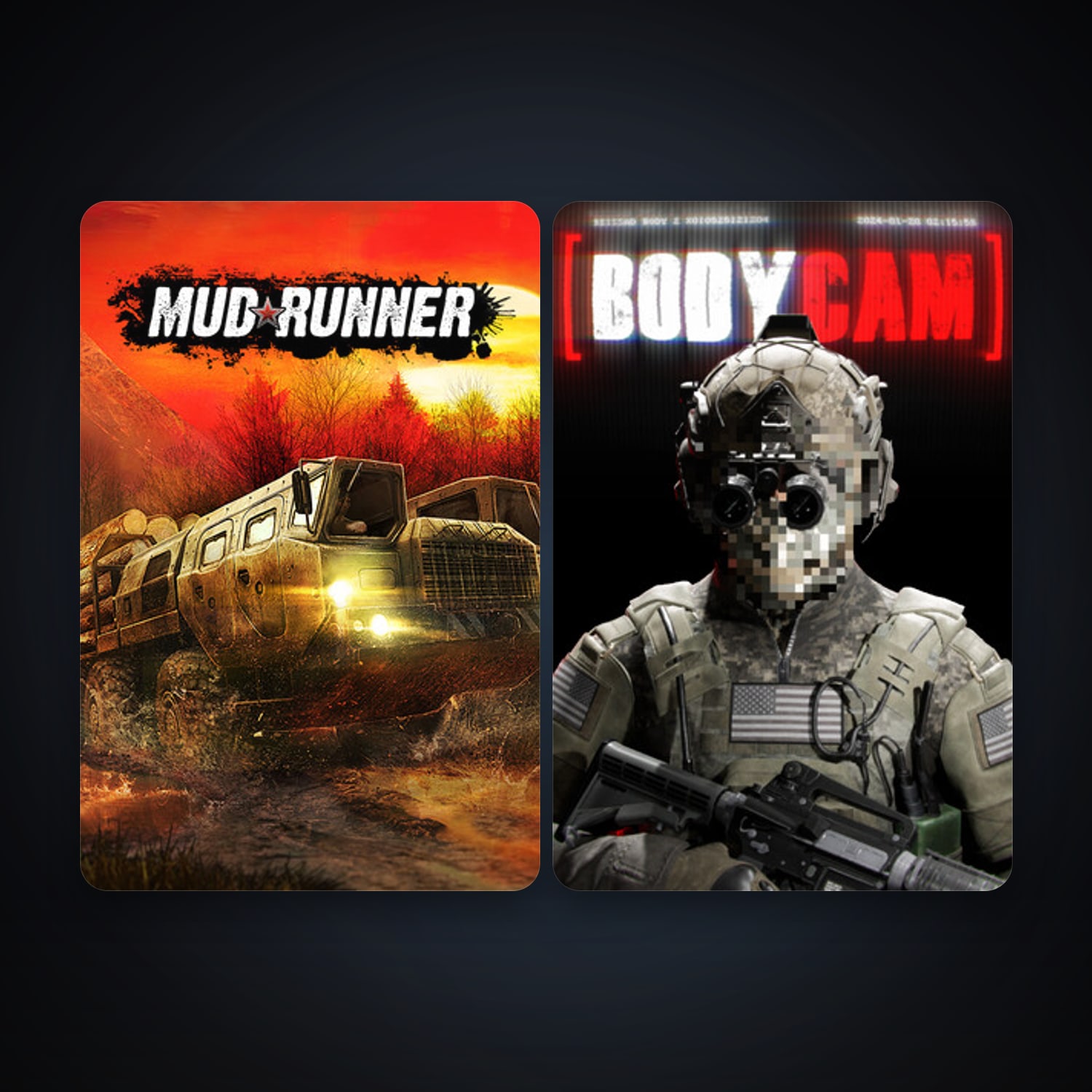Spintires: MudRunner + Bodycam, 2 games, clean — HabibiAccounts