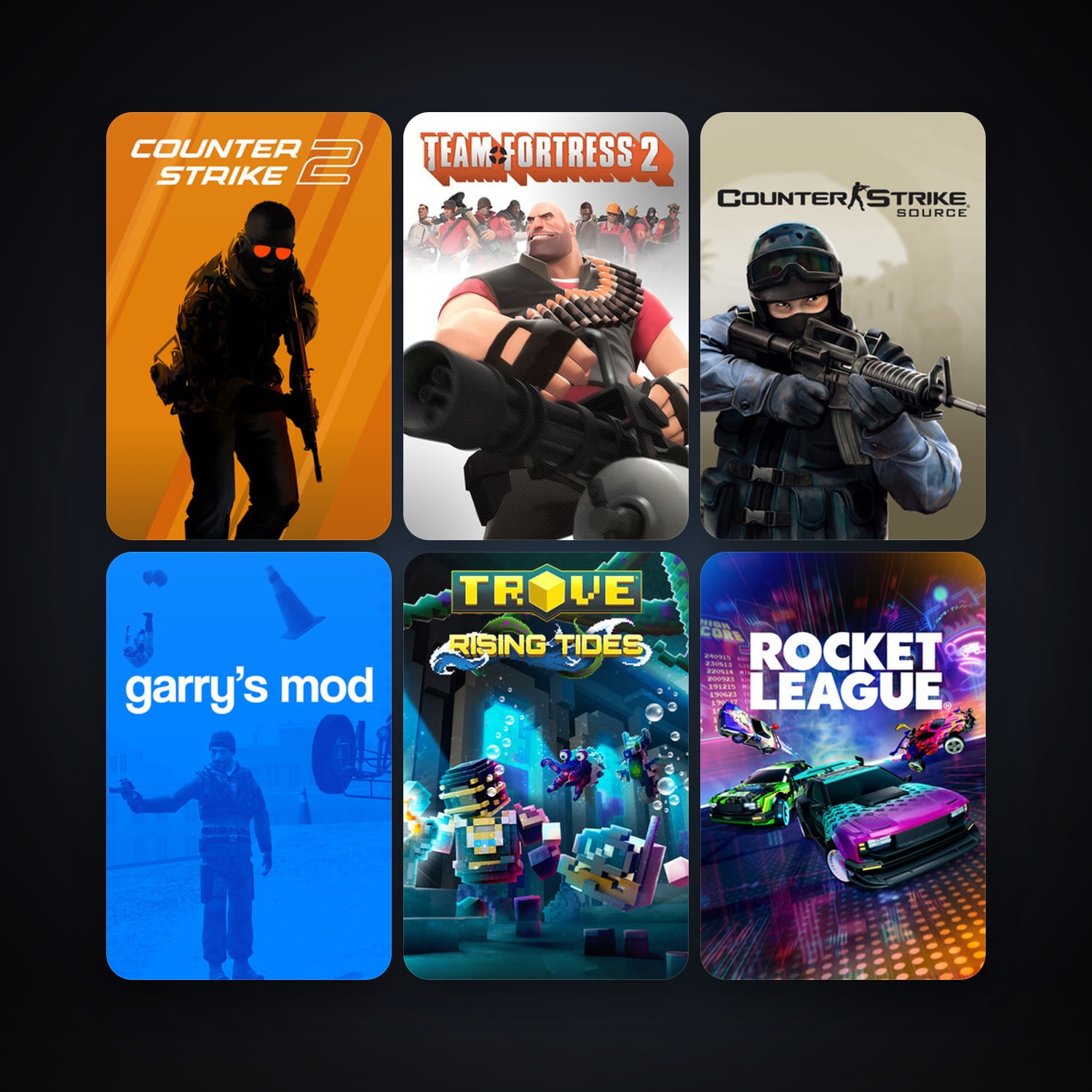 Counter-Strike: Source + Team Fortress 2, 21 games, Steam 12, clean — HabibiAccounts