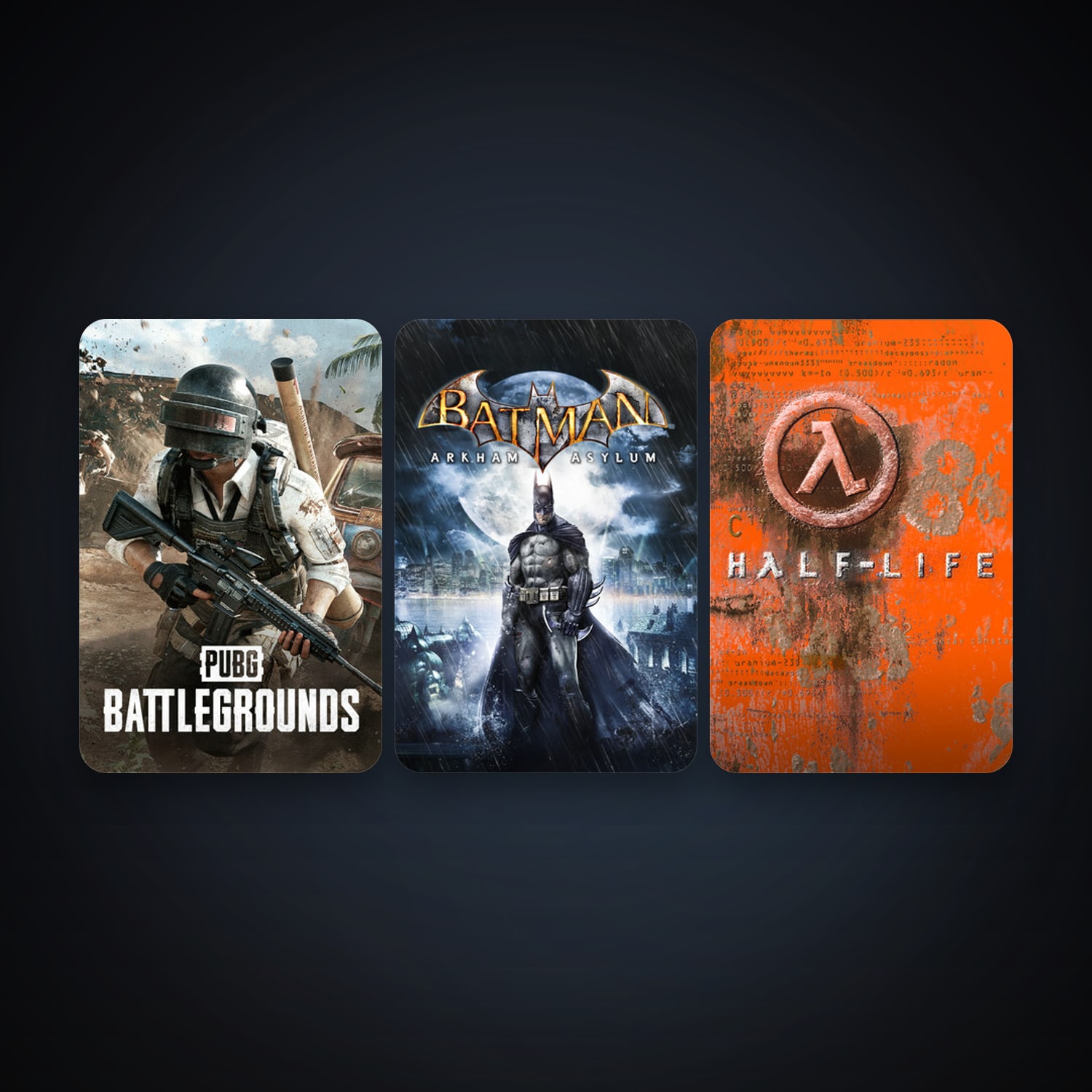 Half-Life + Batman: Arkham Asylum Game of the Year Edition, 3 games, clean — HabibiAccounts