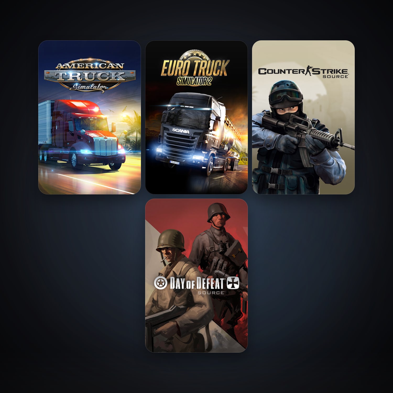 Counter-Strike: Source + Day of Defeat: Source, 5 games, clean — HabibiAccounts