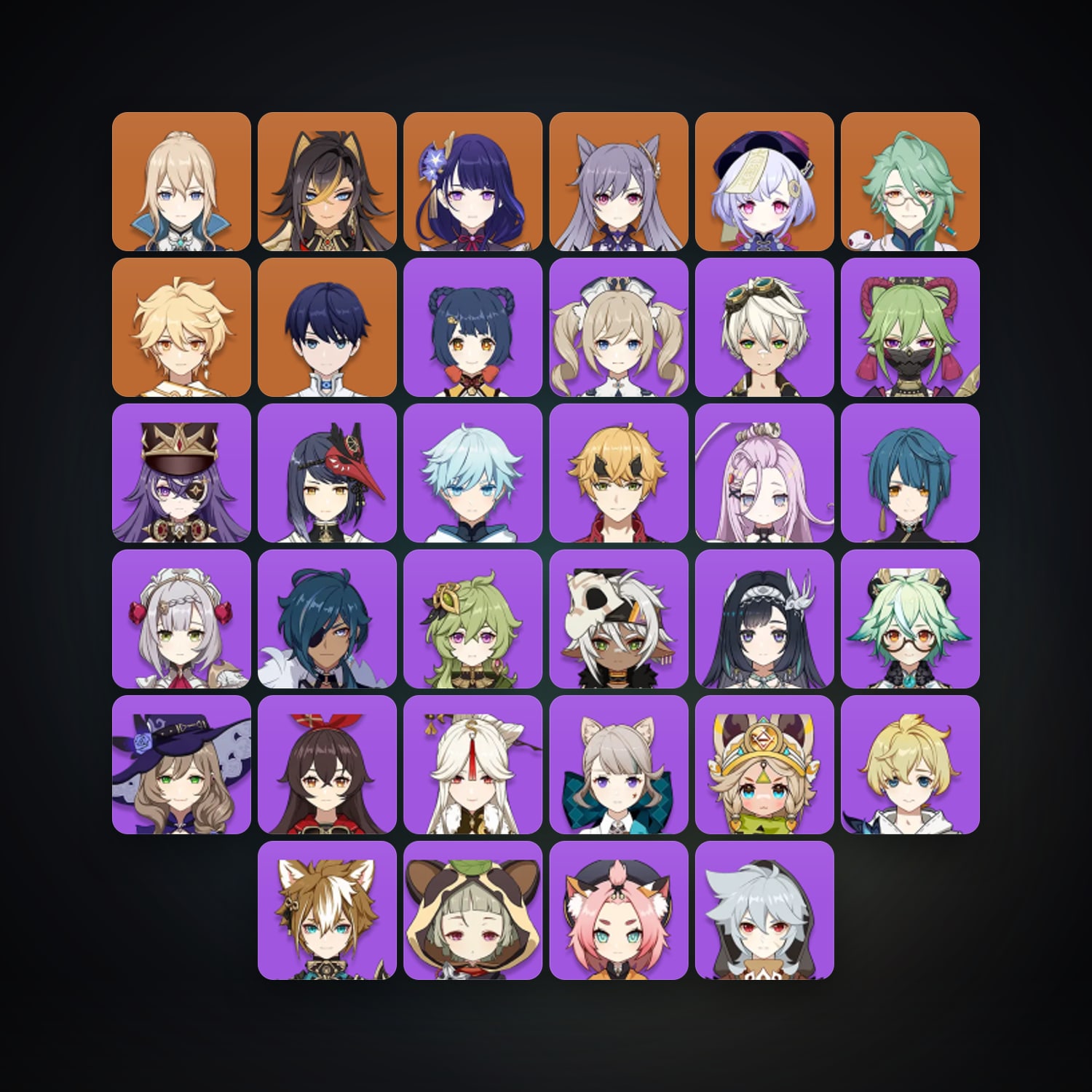 Genshin Impact | AR 52 | 34 Chars | 6× 5★ — Genshin / miHoYo Account — HabibiAccounts