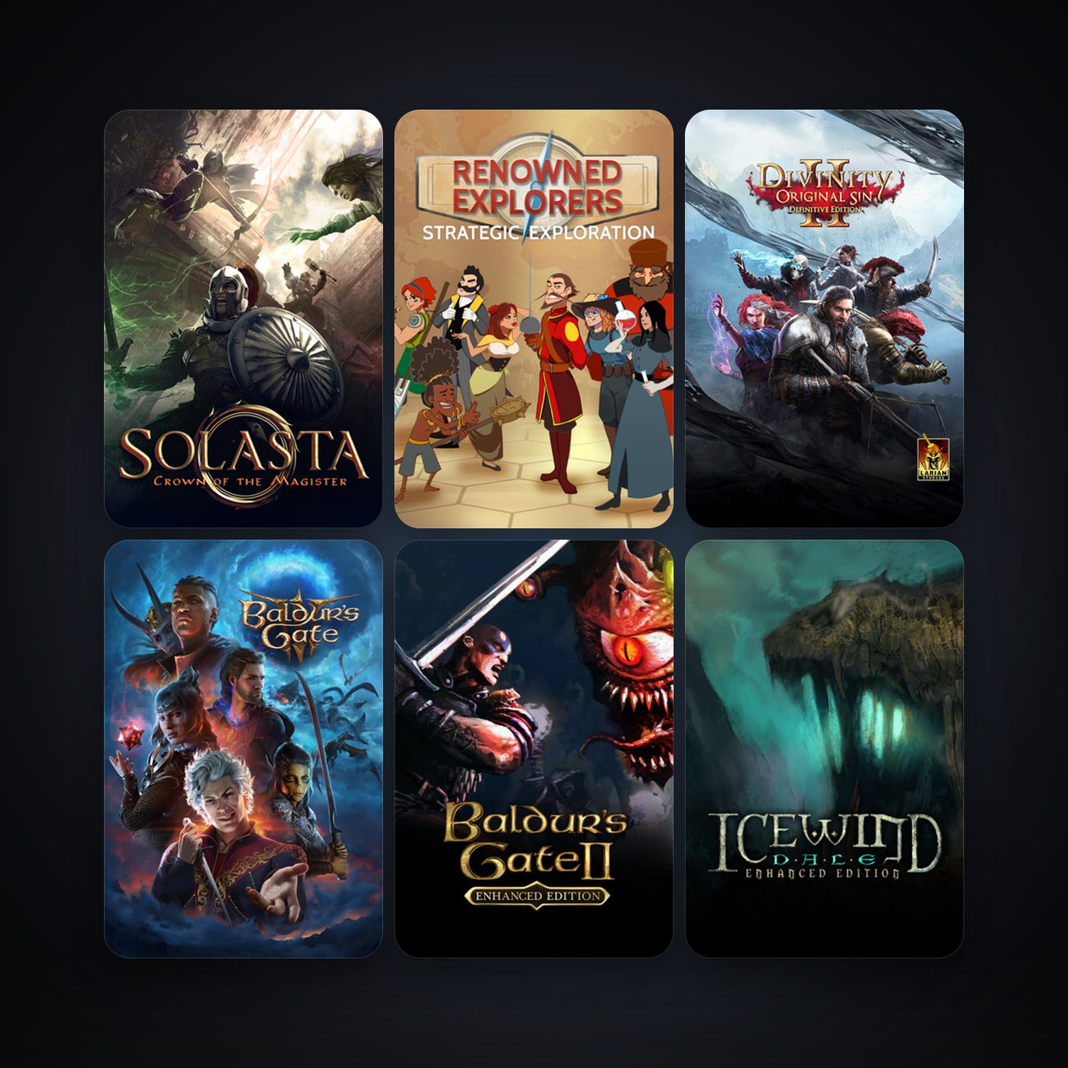 Baldur's Gate II: Enhanced Edition + Renowned Explorers: International Society, 79 games, Steam 10, clean — HabibiAccounts