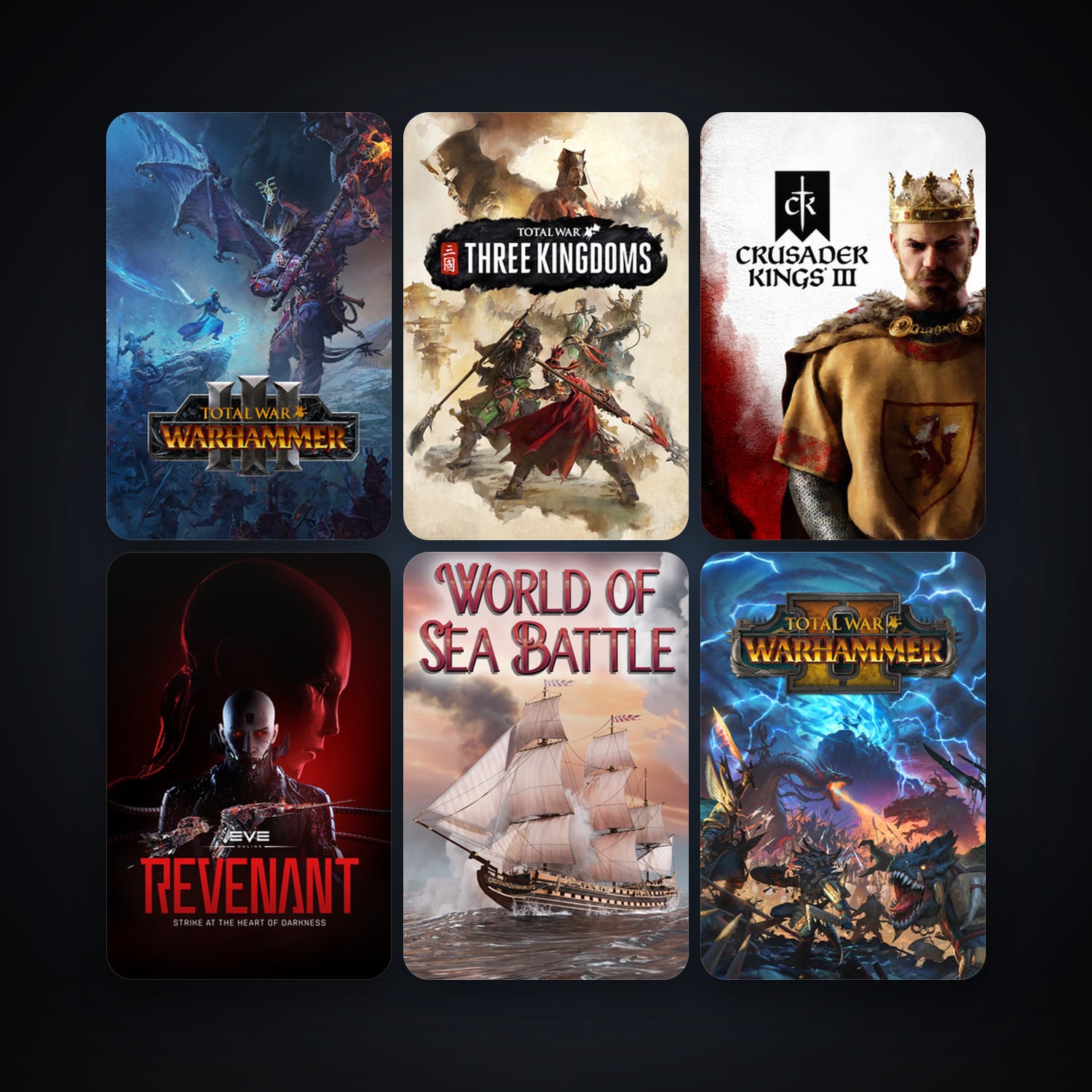 EVE Online + Total War: WARHAMMER II, 6 games, clean — HabibiAccounts