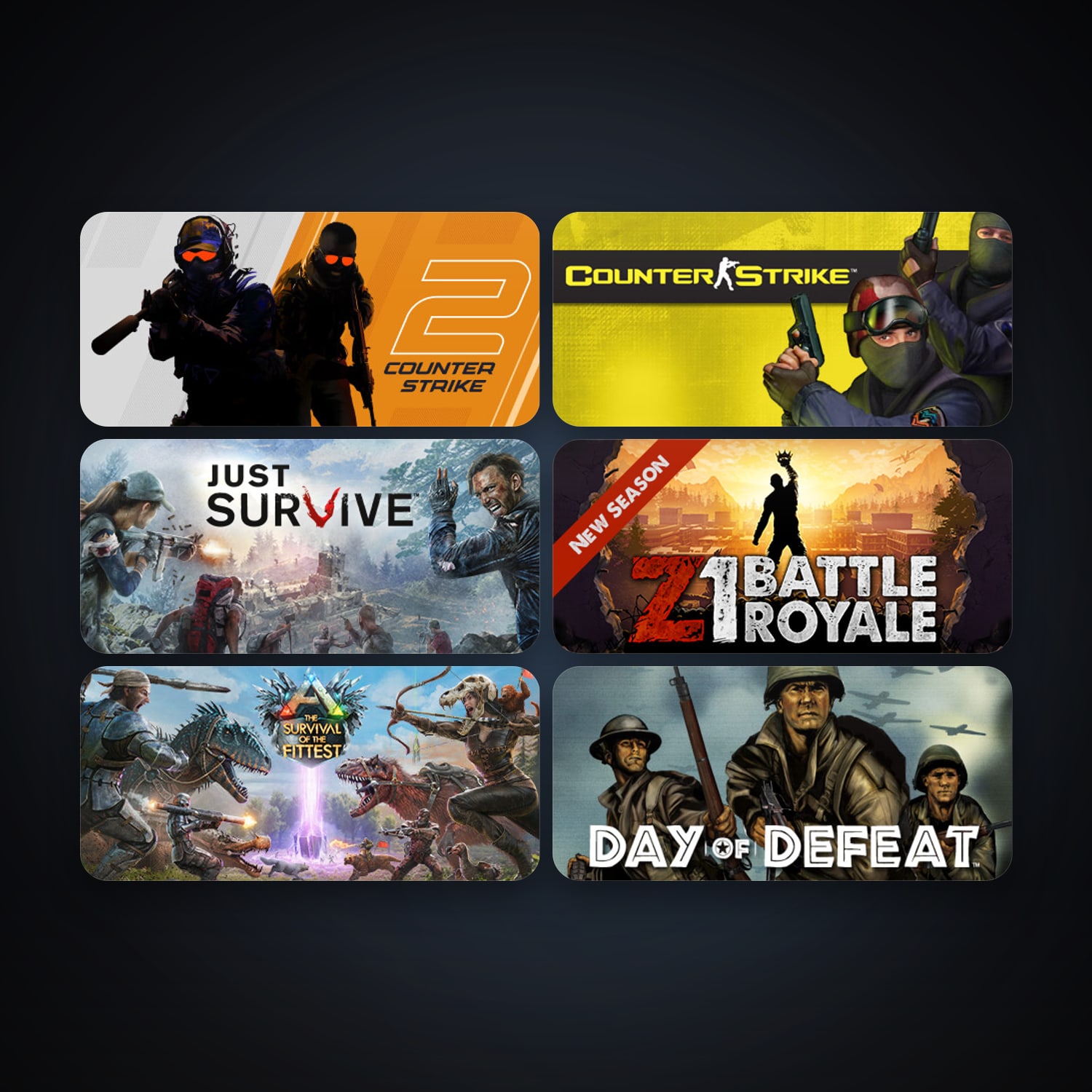 Counter-Strike + Day of Defeat, 12 games, Steam 10, clean — HabibiAccounts