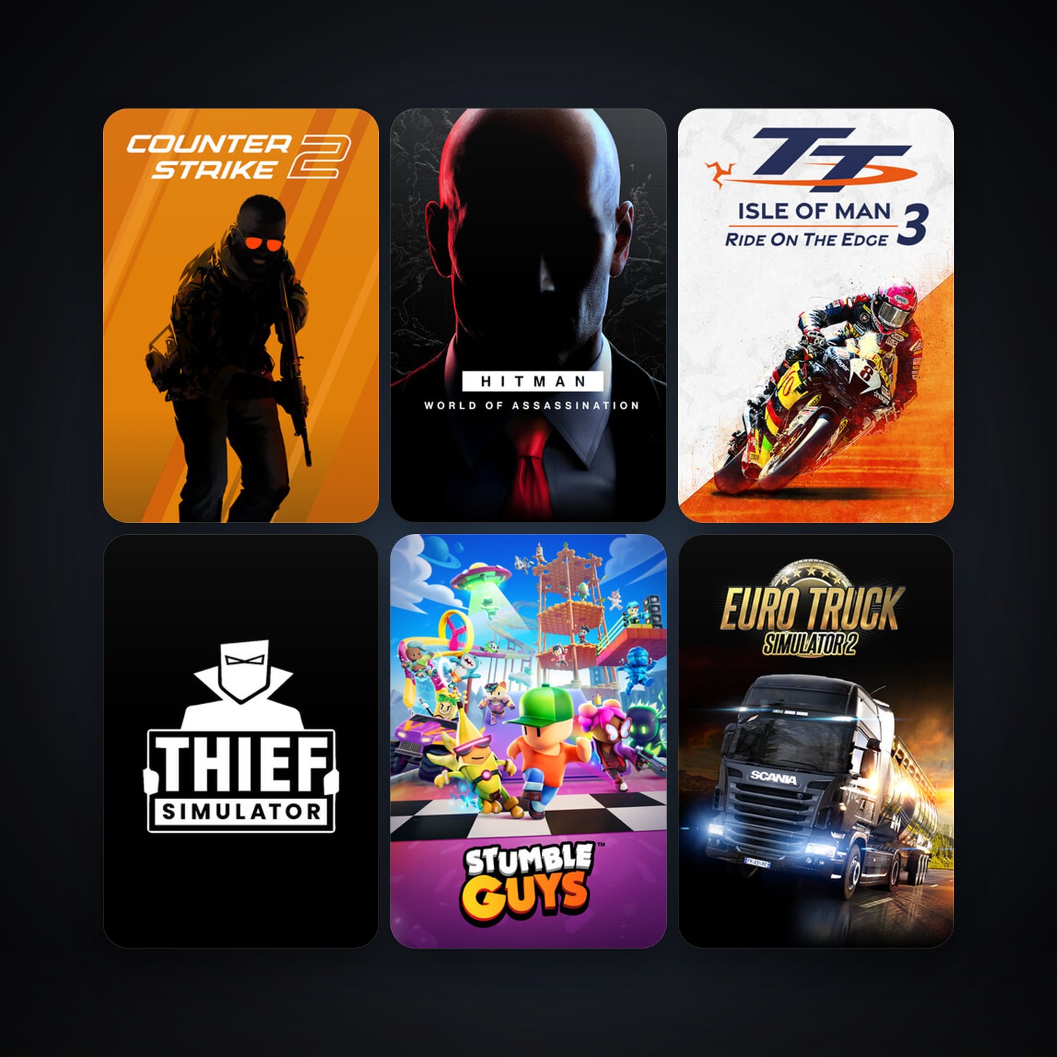 CS2 Prime + Euro Truck Simulator 2, 12 games, clean — HabibiAccounts