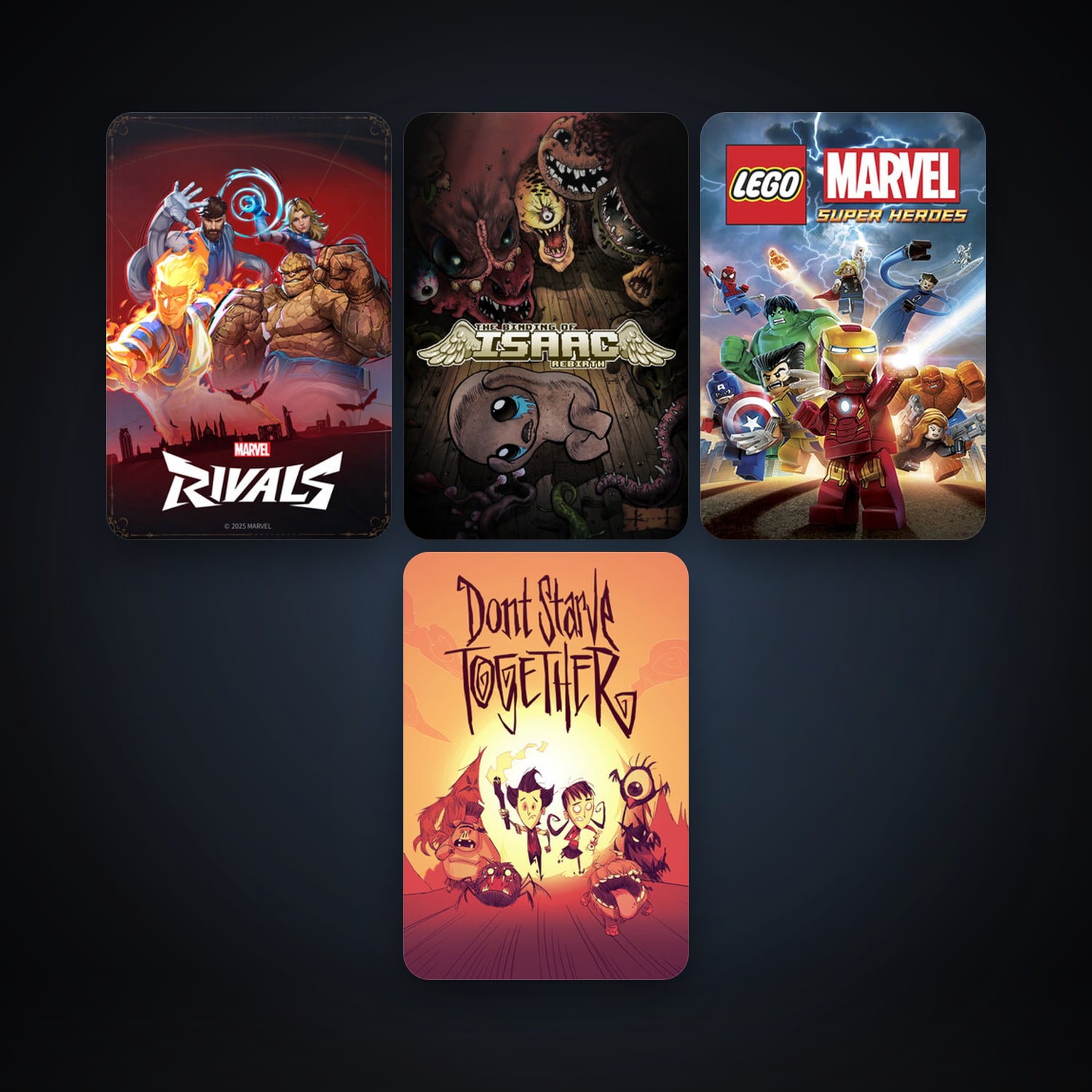 LEGO Marvel Super Heroes + The Binding of Isaac: Rebirth, 5 games, clean — HabibiAccounts