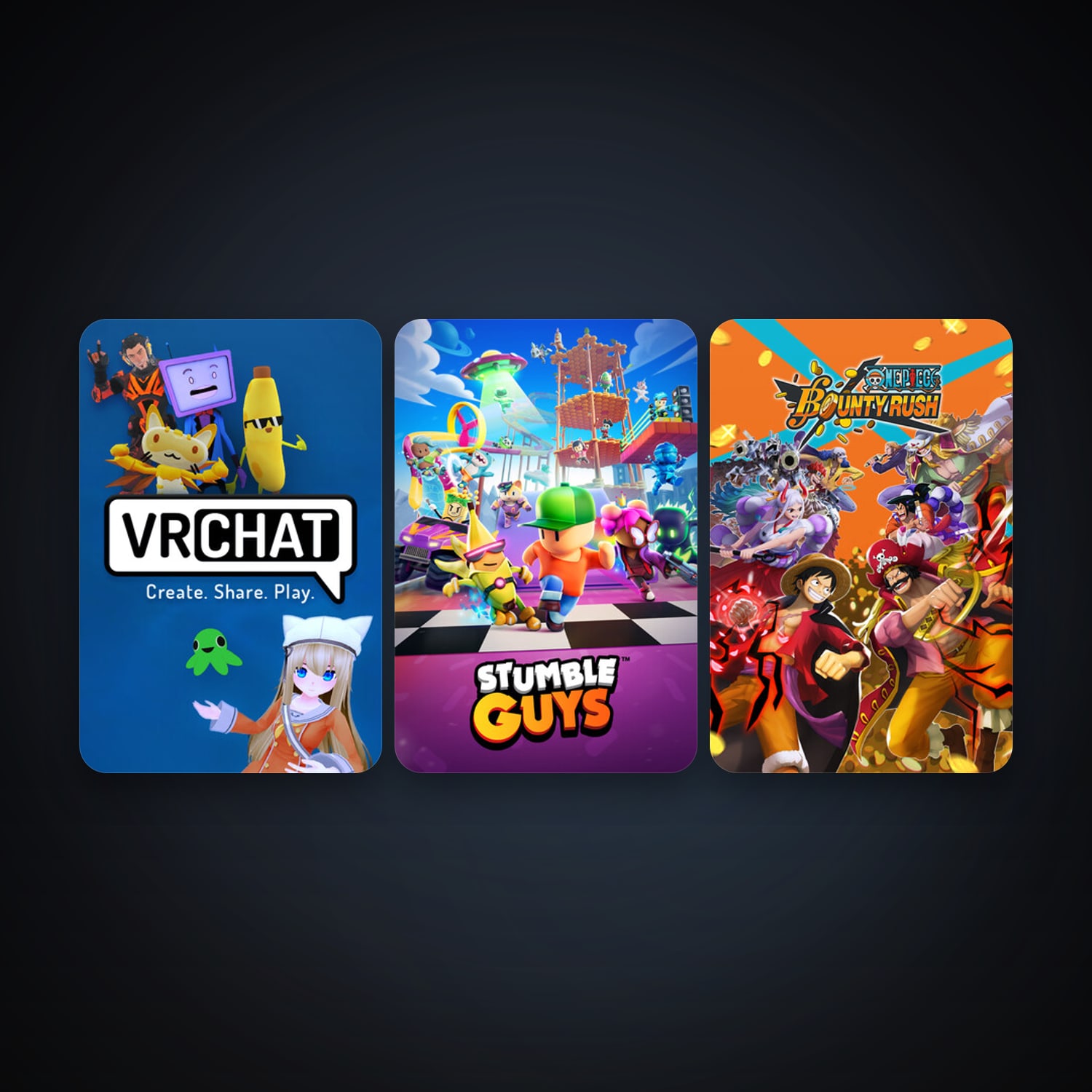 VRChat + Stumble Guys, 5 games, clean — HabibiAccounts