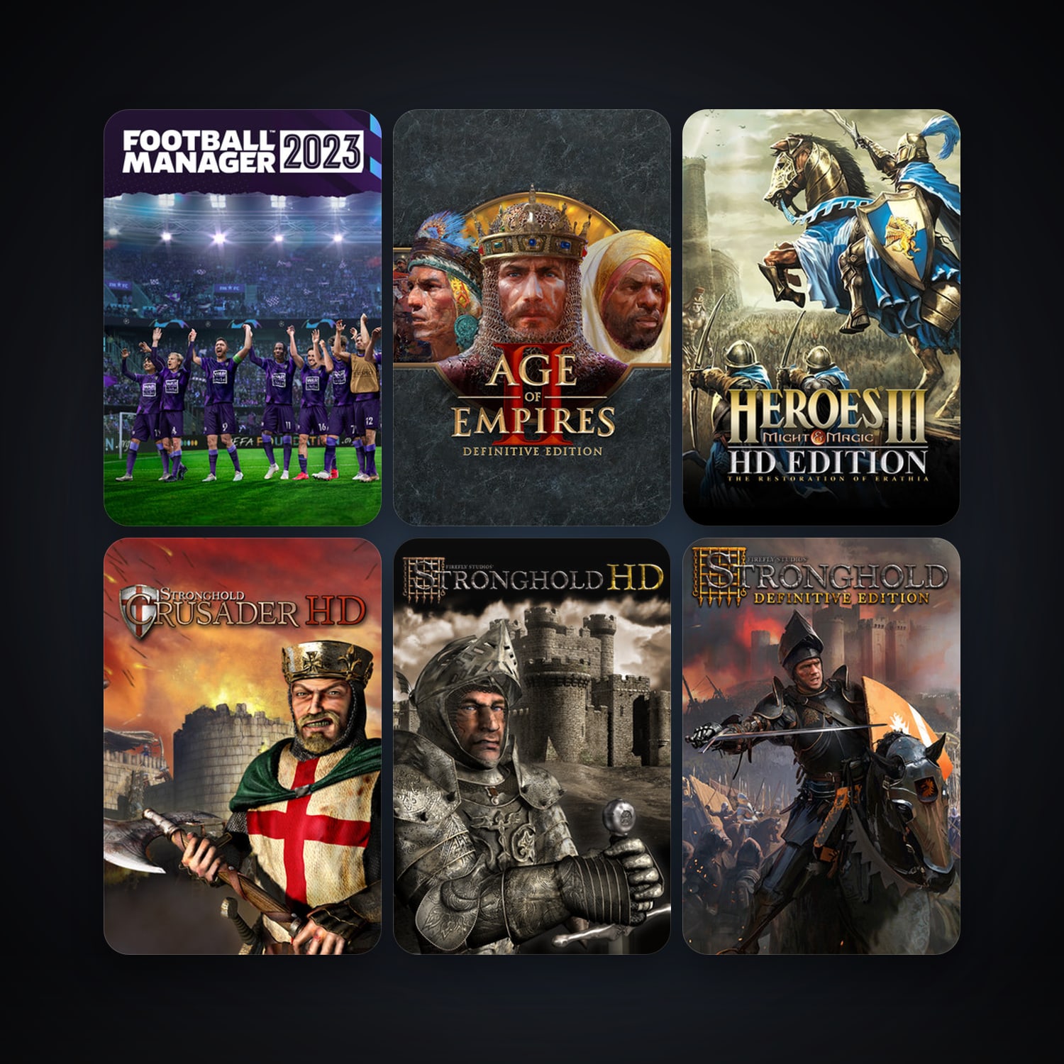 Stronghold HD + Stronghold Crusader HD, 8 games, clean — HabibiAccounts