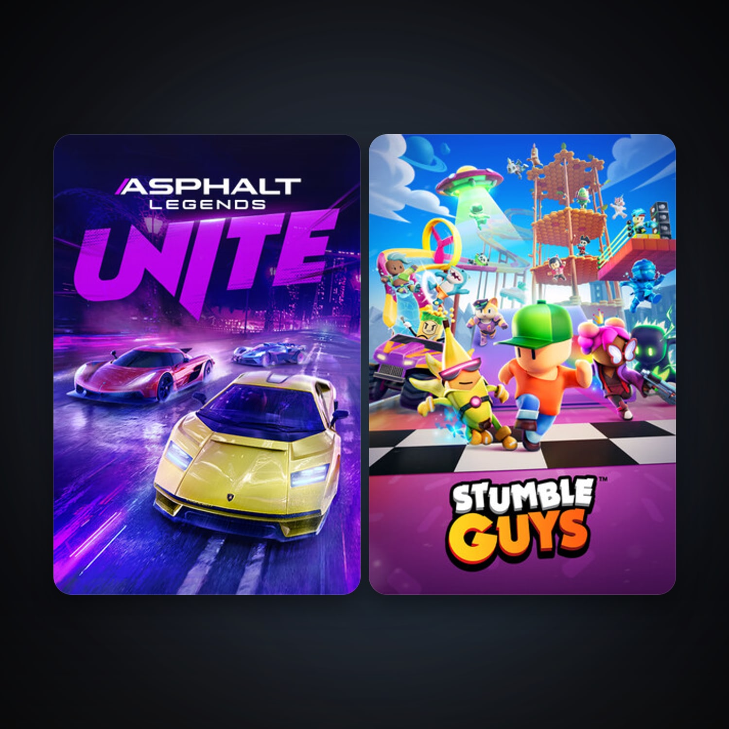 Stumble Guys + Asphalt Legends Unite, 3 games, clean — HabibiAccounts