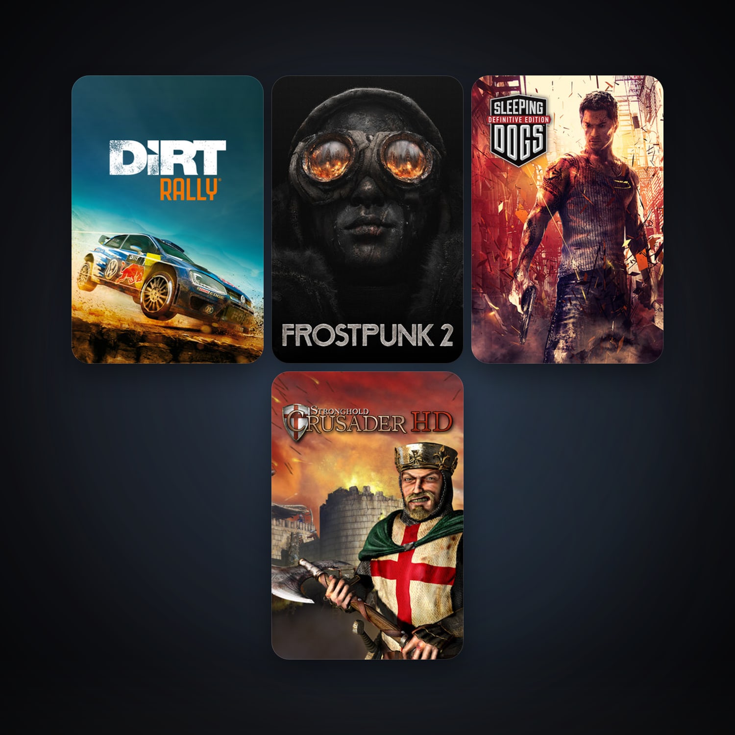 Stronghold Crusader HD + Sleeping Dogs: Definitive Edition, 8 games, clean — HabibiAccounts