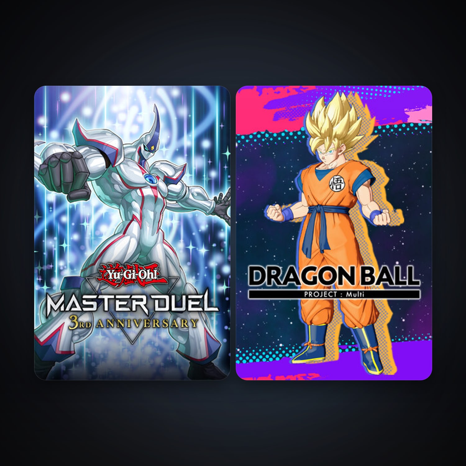 Yu-Gi-Oh! Master Duel + DRAGON BALL GEKISHIN SQUADRA, 2 games, clean — HabibiAccounts