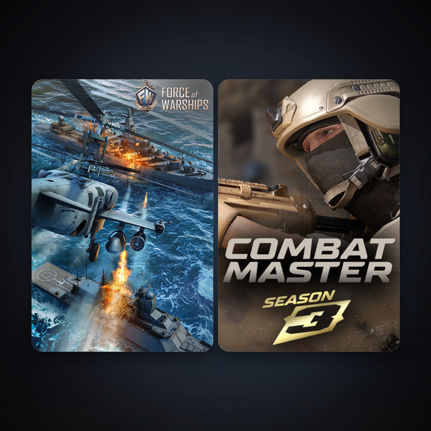 Force of Warships: Battleship Games + Combat Master: Season 1, 5 games, clean — HabibiAccounts