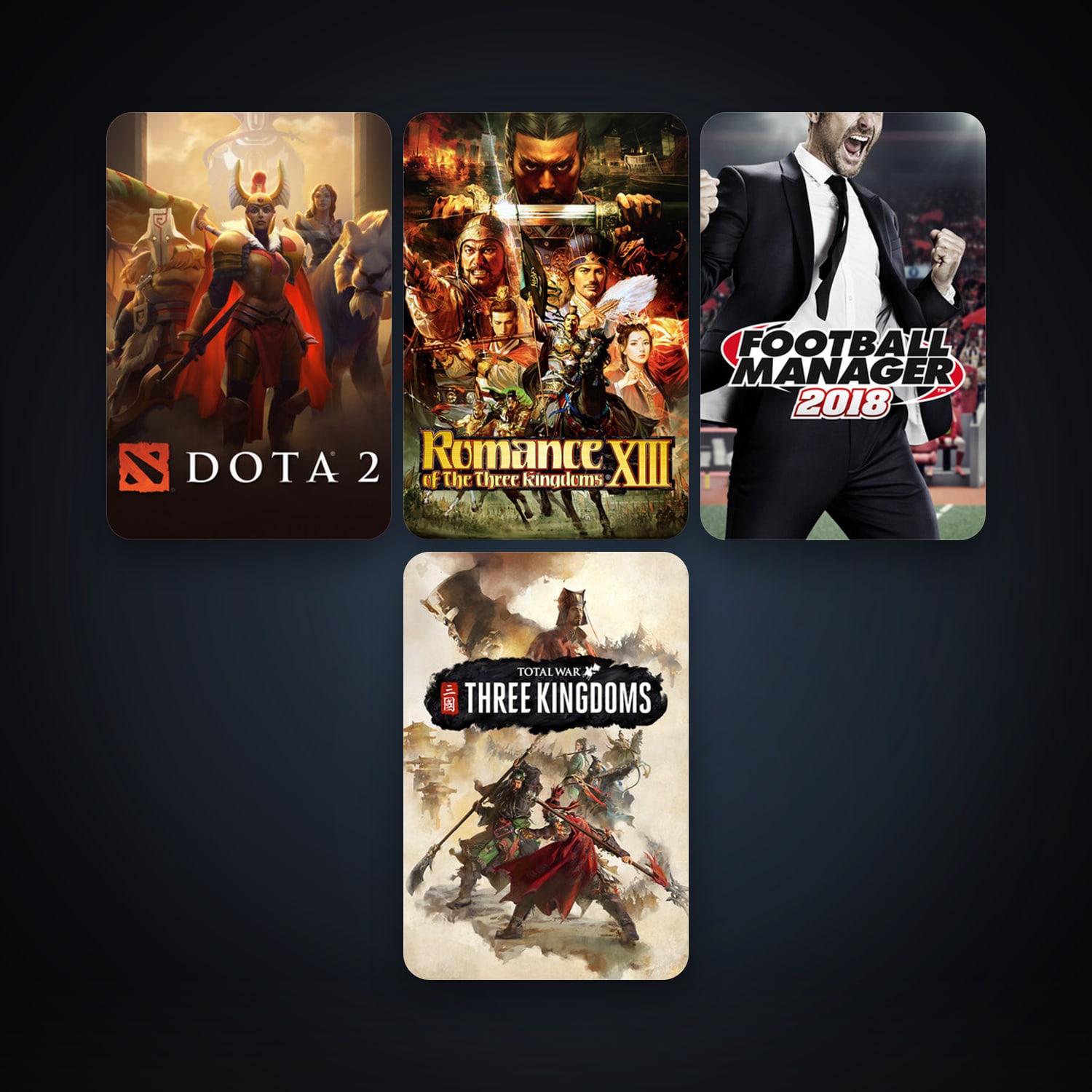 Dota 2 + Romance OF THE Three Kingdoms Xiii / 三國志13, 9 games, clean — HabibiAccounts