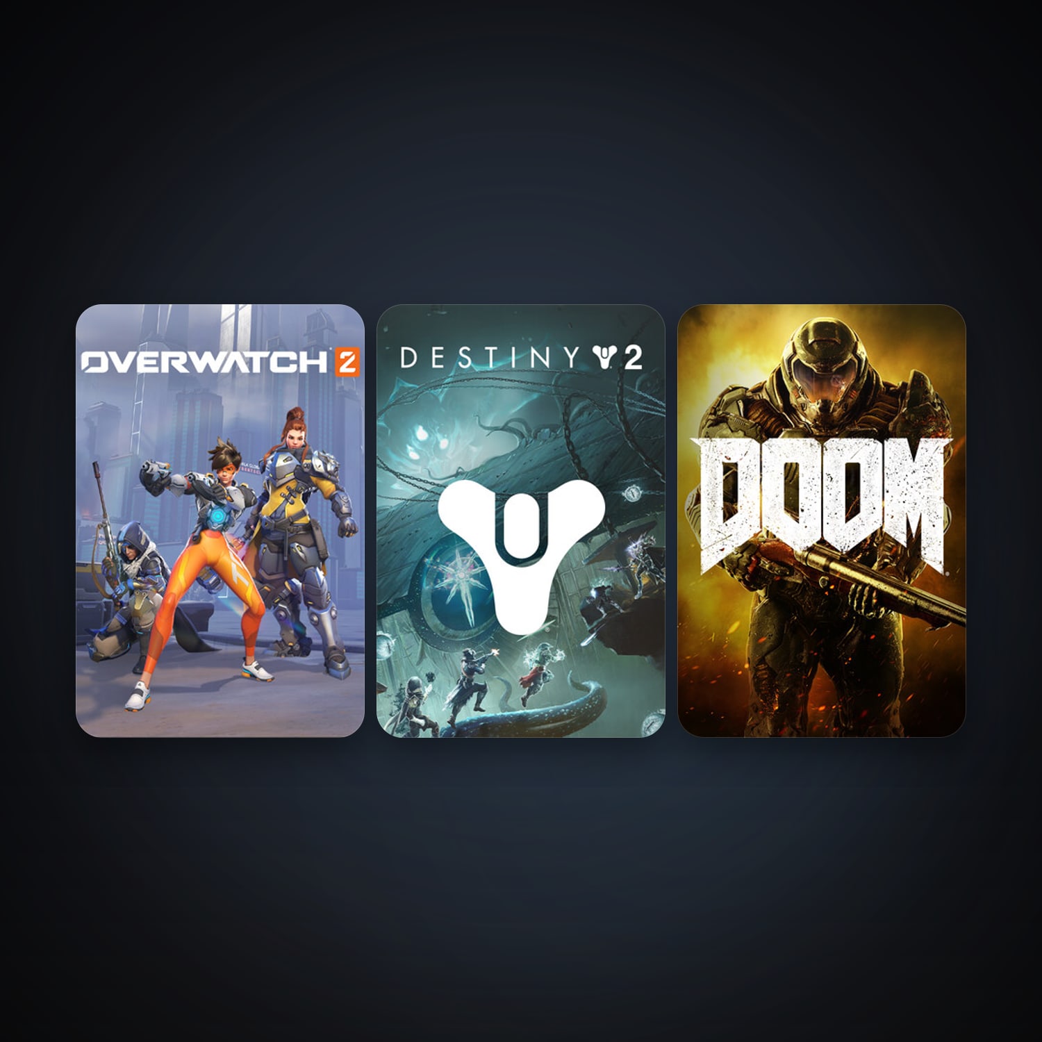 DOOM + Destiny 2, 3 games, clean — HabibiAccounts