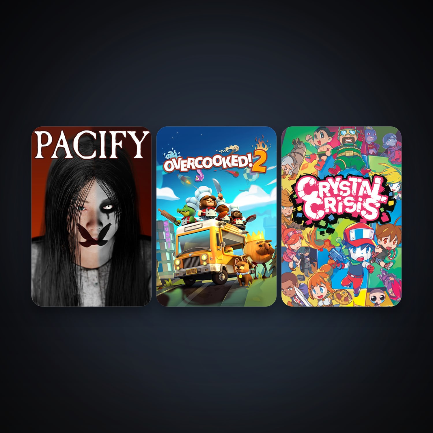 Crystal Crisis + Overcooked! 2, 5 games, clean — HabibiAccounts