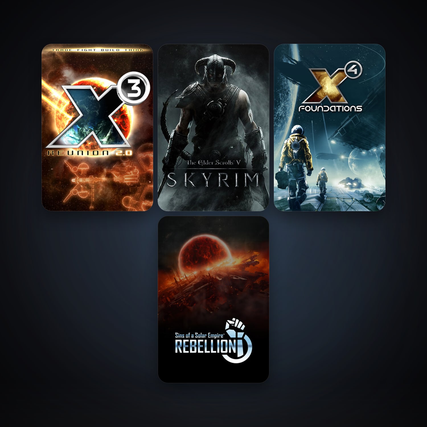X3: Reunion + The Elder Scrolls V: Skyrim, 10 games, clean — HabibiAccounts