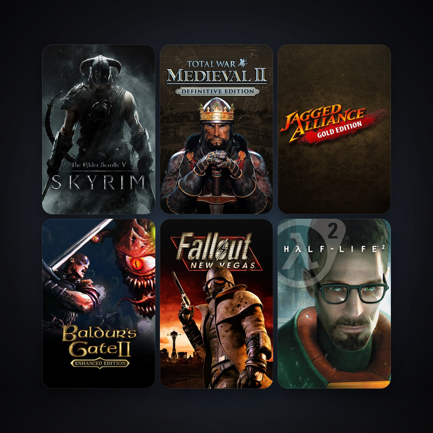 Half-Life 2 + Medieval II: Total War, 39 games, Steam 10, clean — HabibiAccounts