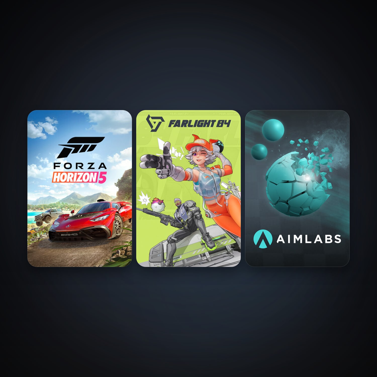 Aimlabs + Forza Horizon 5, 4 games, clean — HabibiAccounts